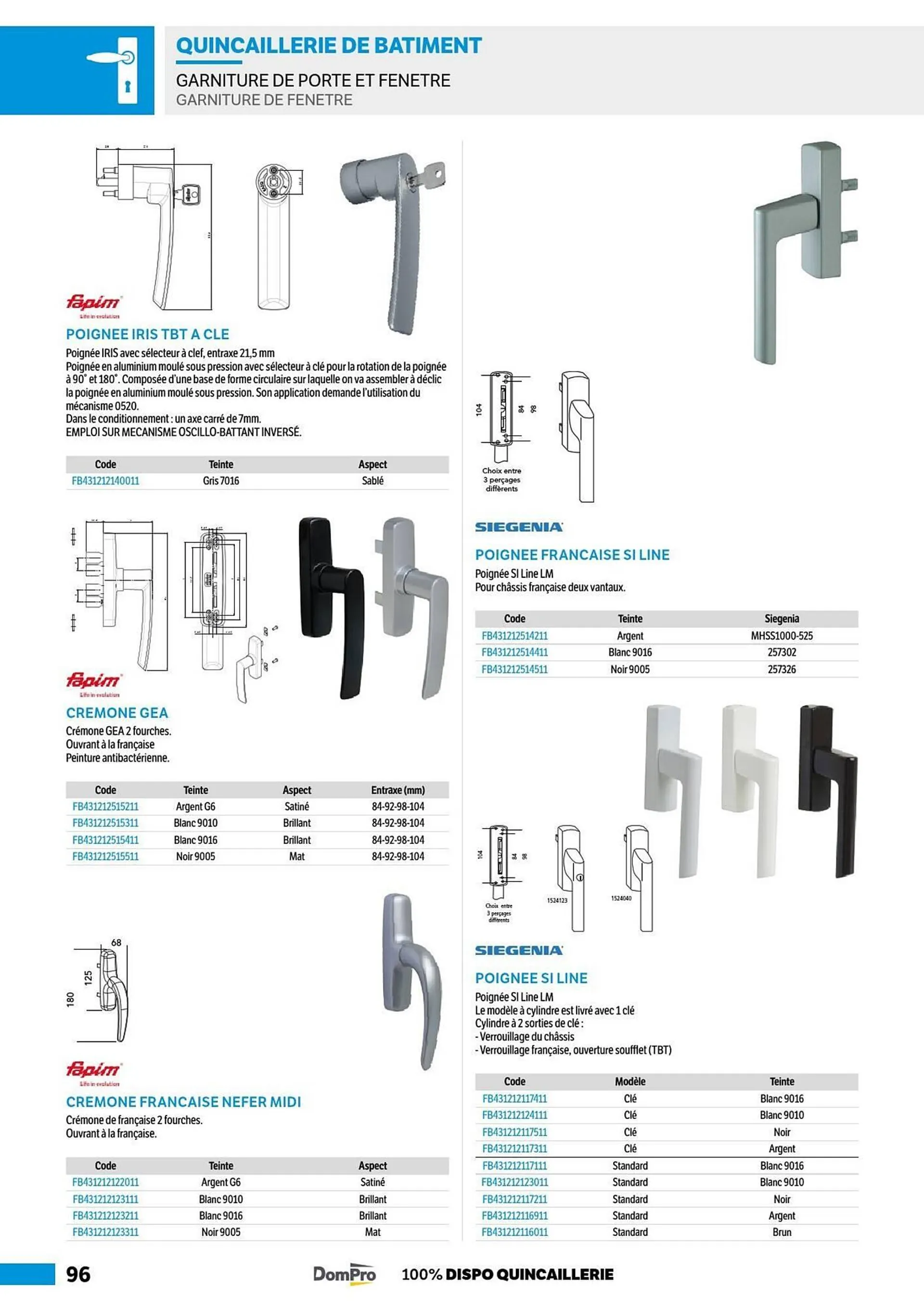 Catalogue DomPro du 8 juillet au 4 janvier 2025 - Catalogue page 96