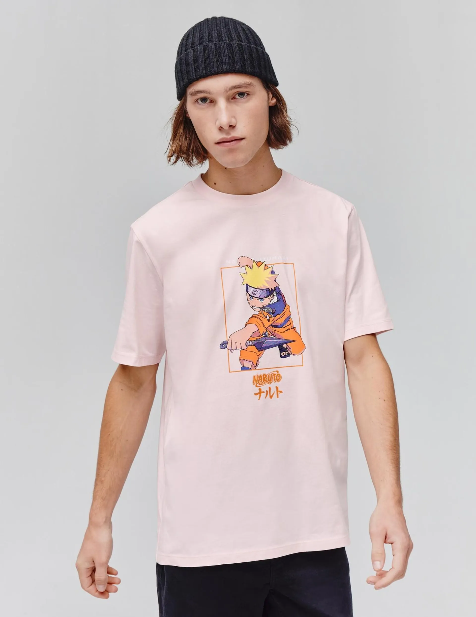 T-shirt Naruto - Rose pâle