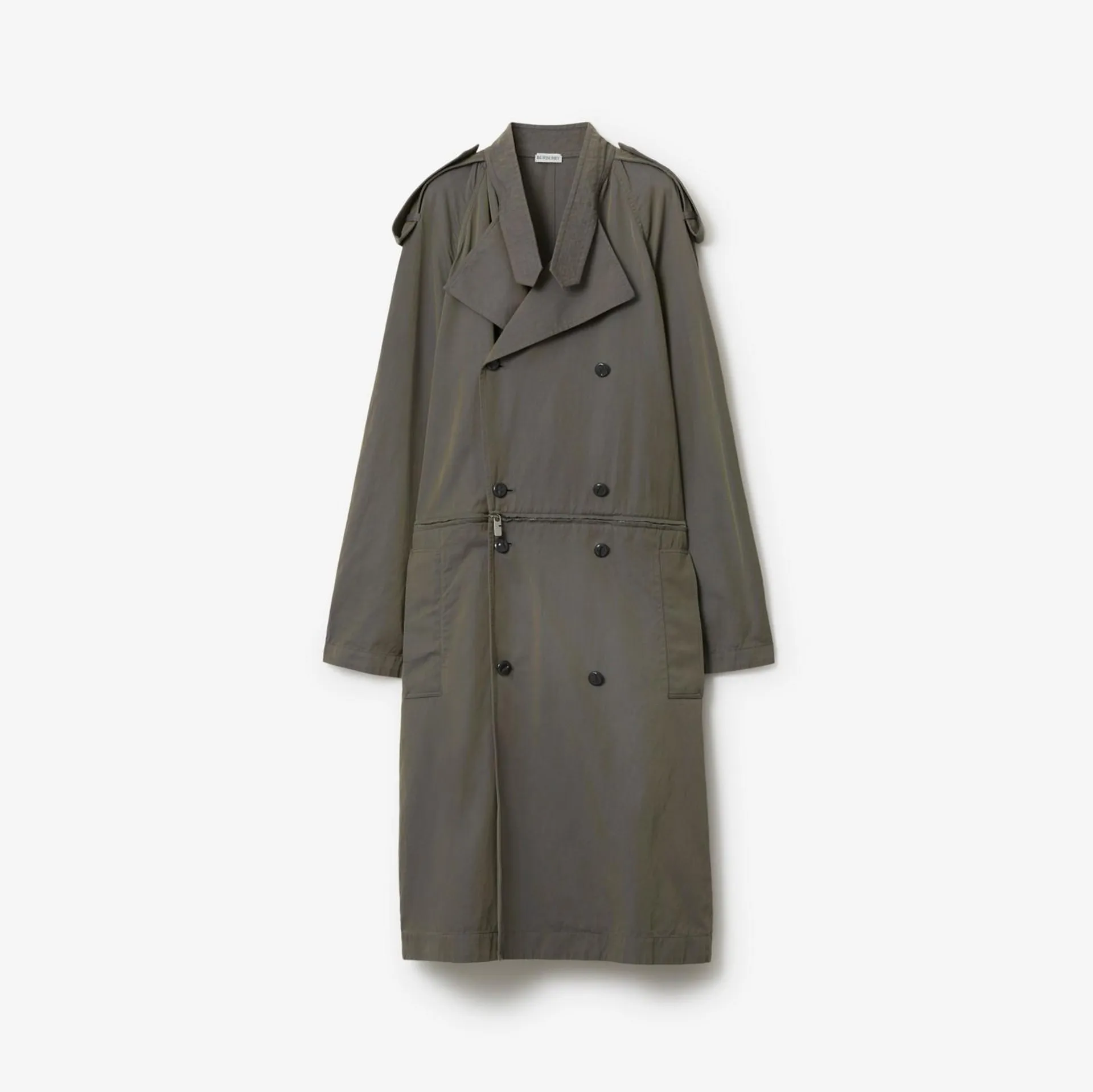 Robe trench en coton et lin