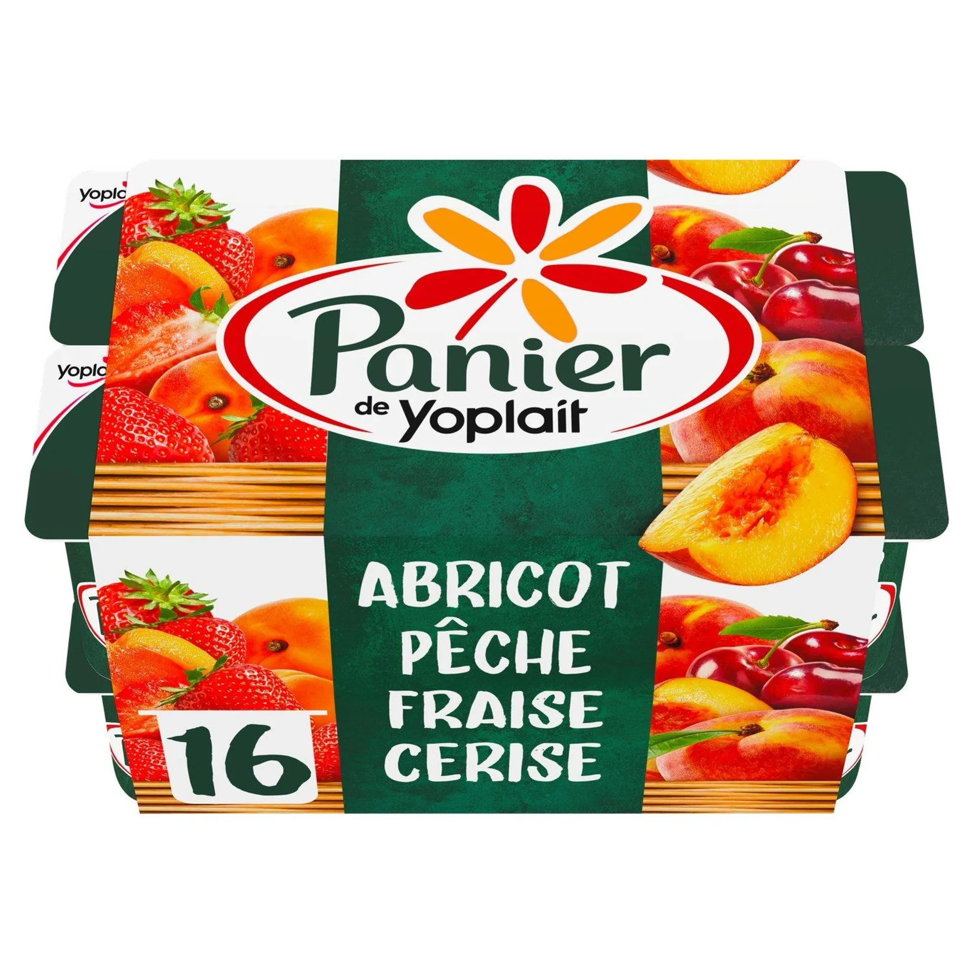 Yaourt aux fruits abricot pêche fraise framboise PANIER DE YOPLAIT