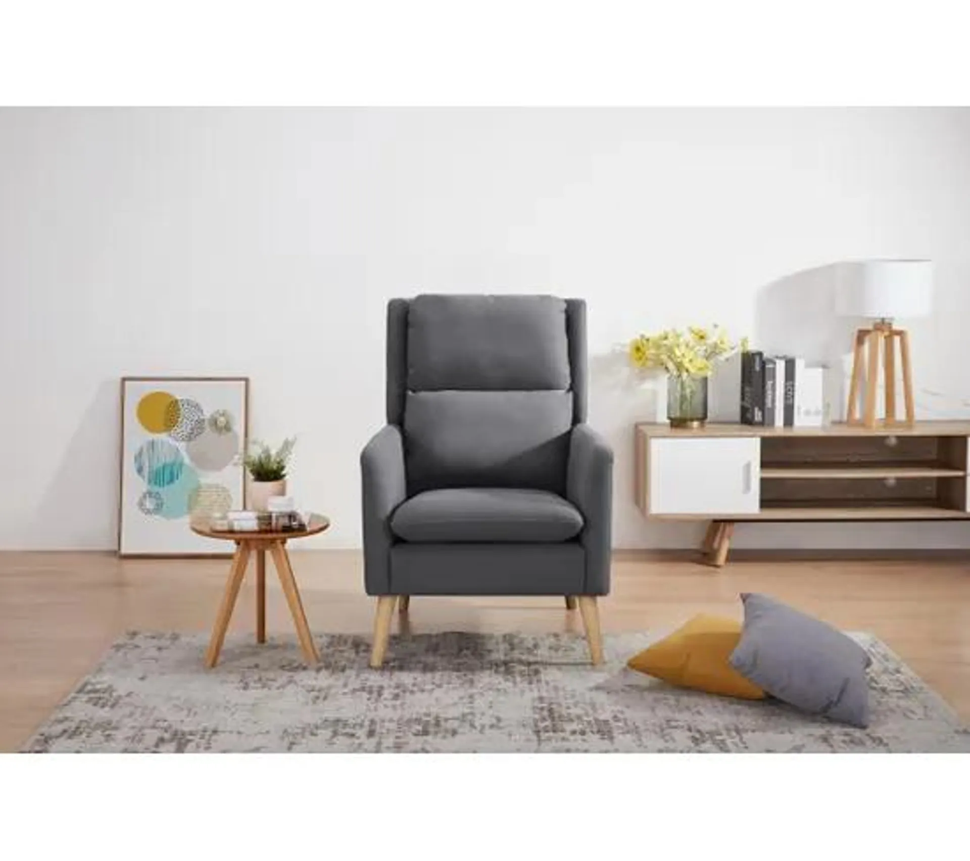 Fauteuil MURANO Tissu gris foncé