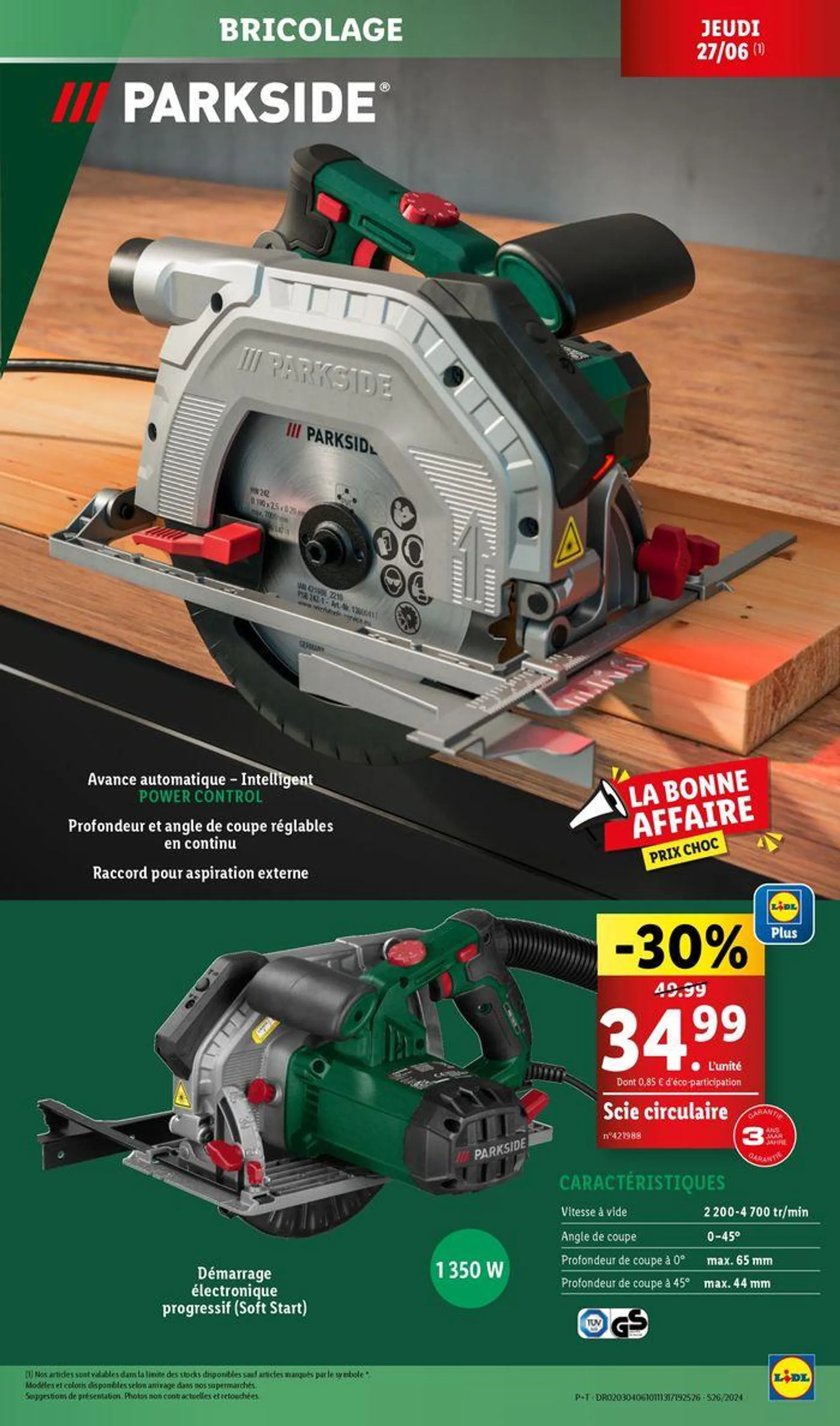 Retrouvez les offres Lidl de la semaine : bricolage, jardin et cuisine ! du 27 juin au 1 juillet 2024 - Catalogue page 21