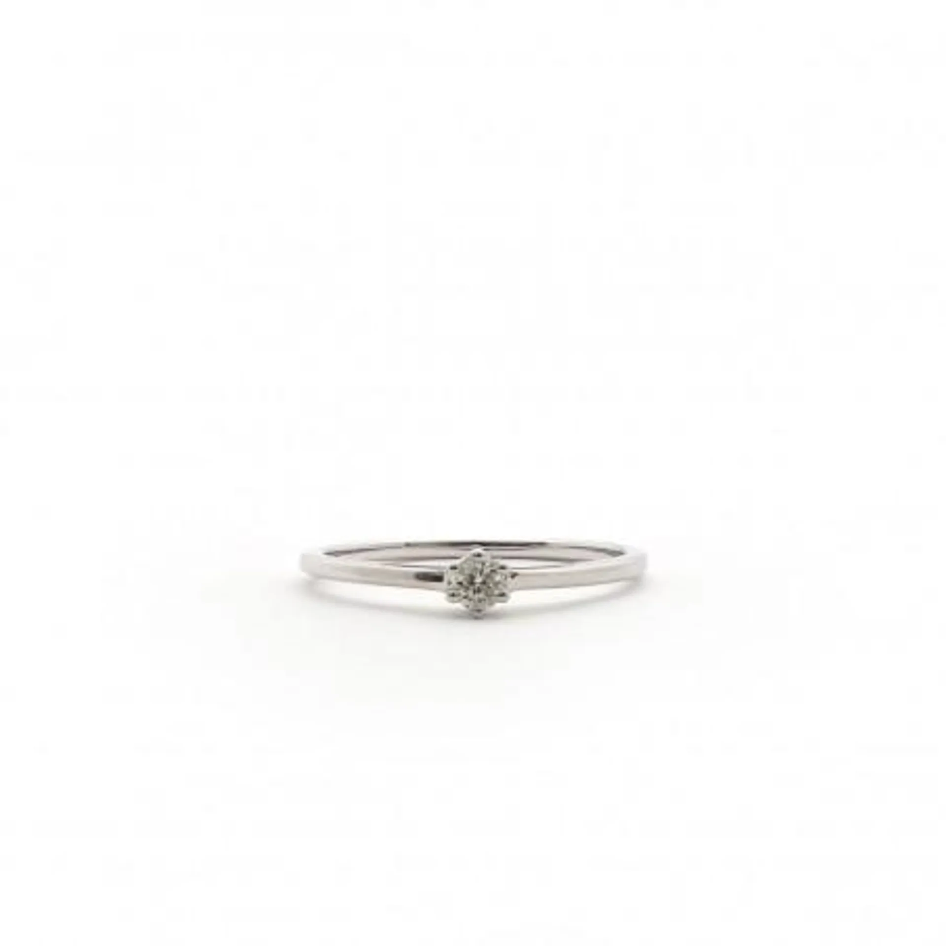 Bague solitaire Carador or blanc 375/000 et diamant 0.1 cts