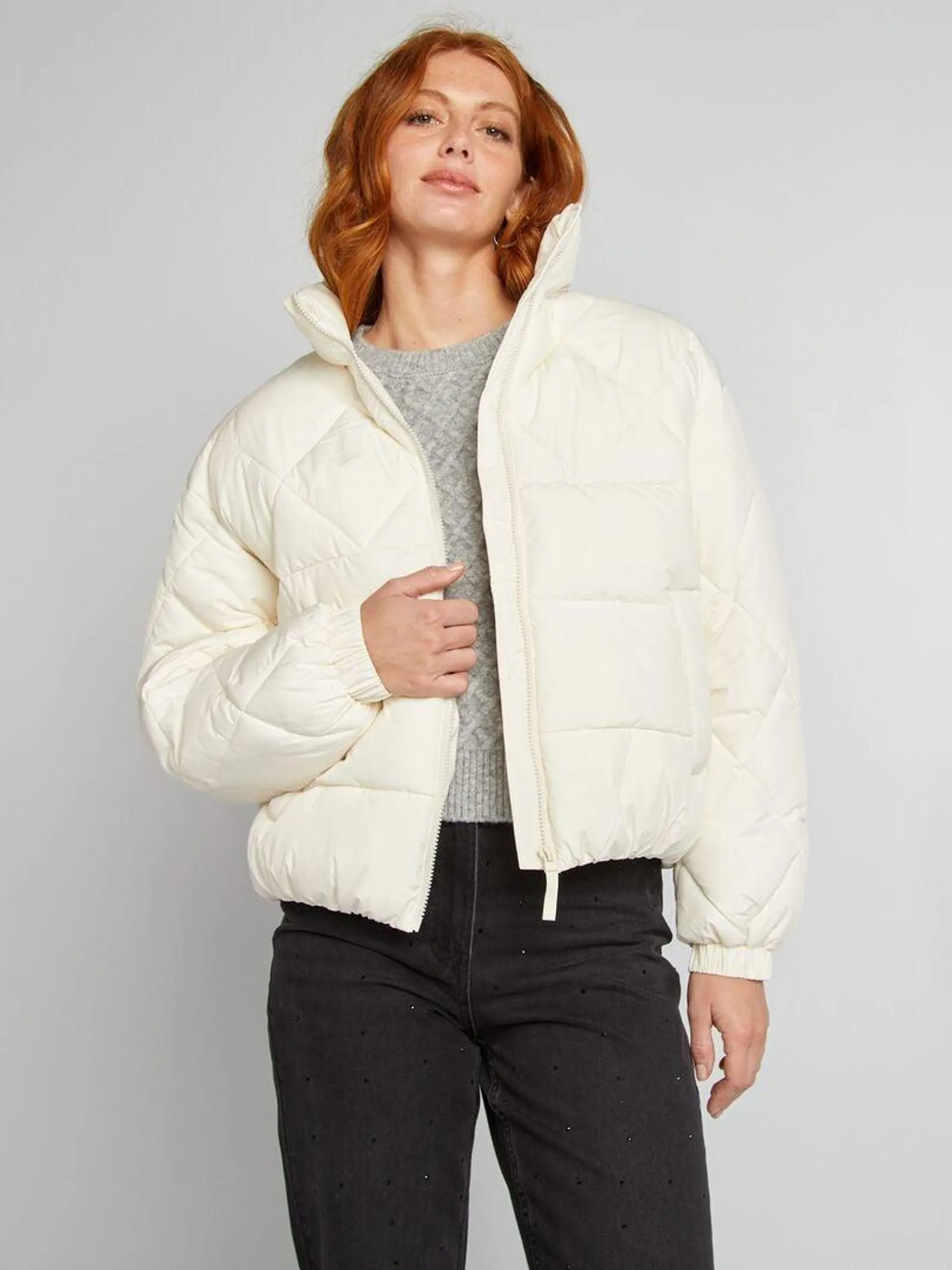 Doudoune quiltée forme oversize - Blanc