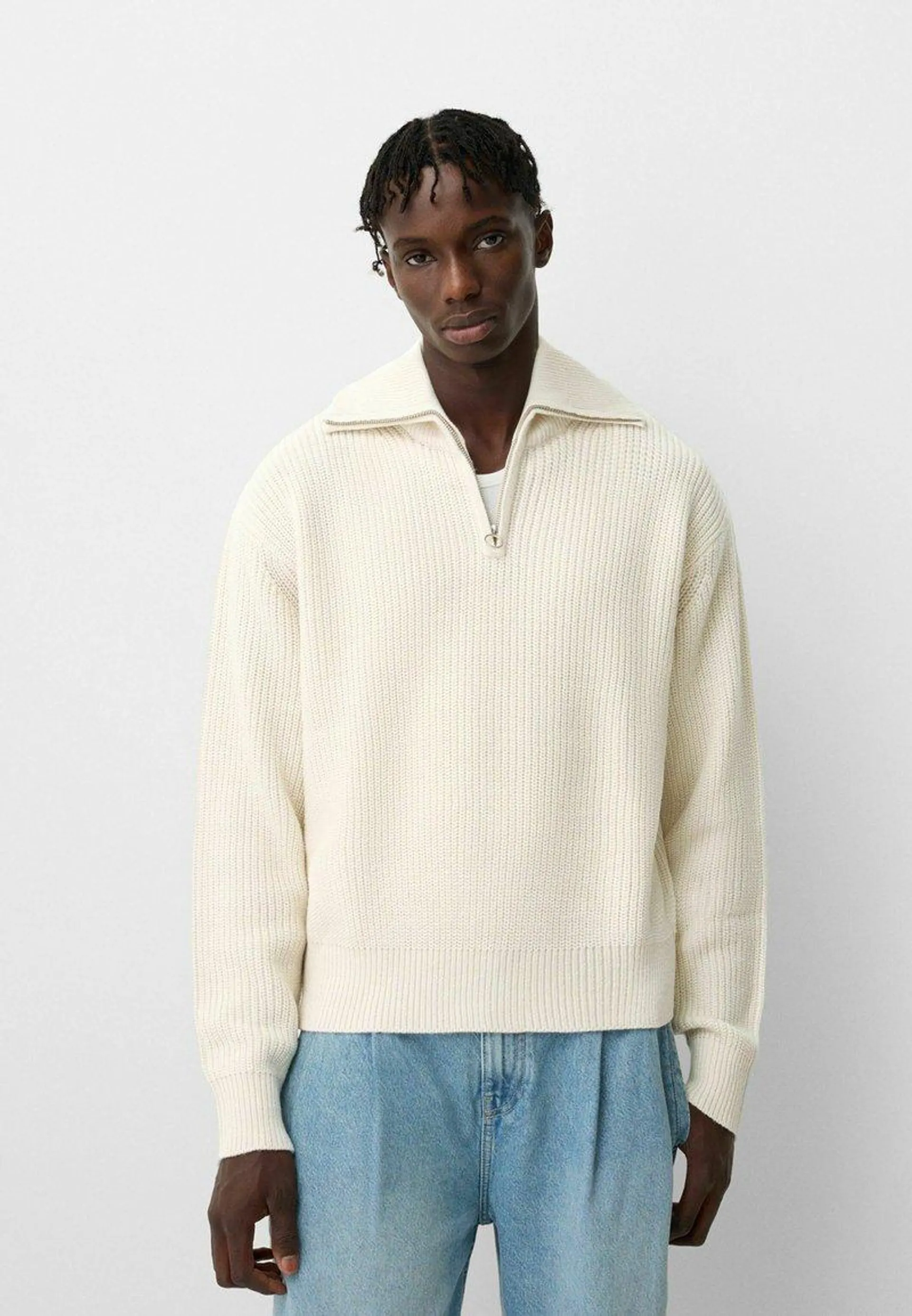 ZIP NECK - Pullover - sand