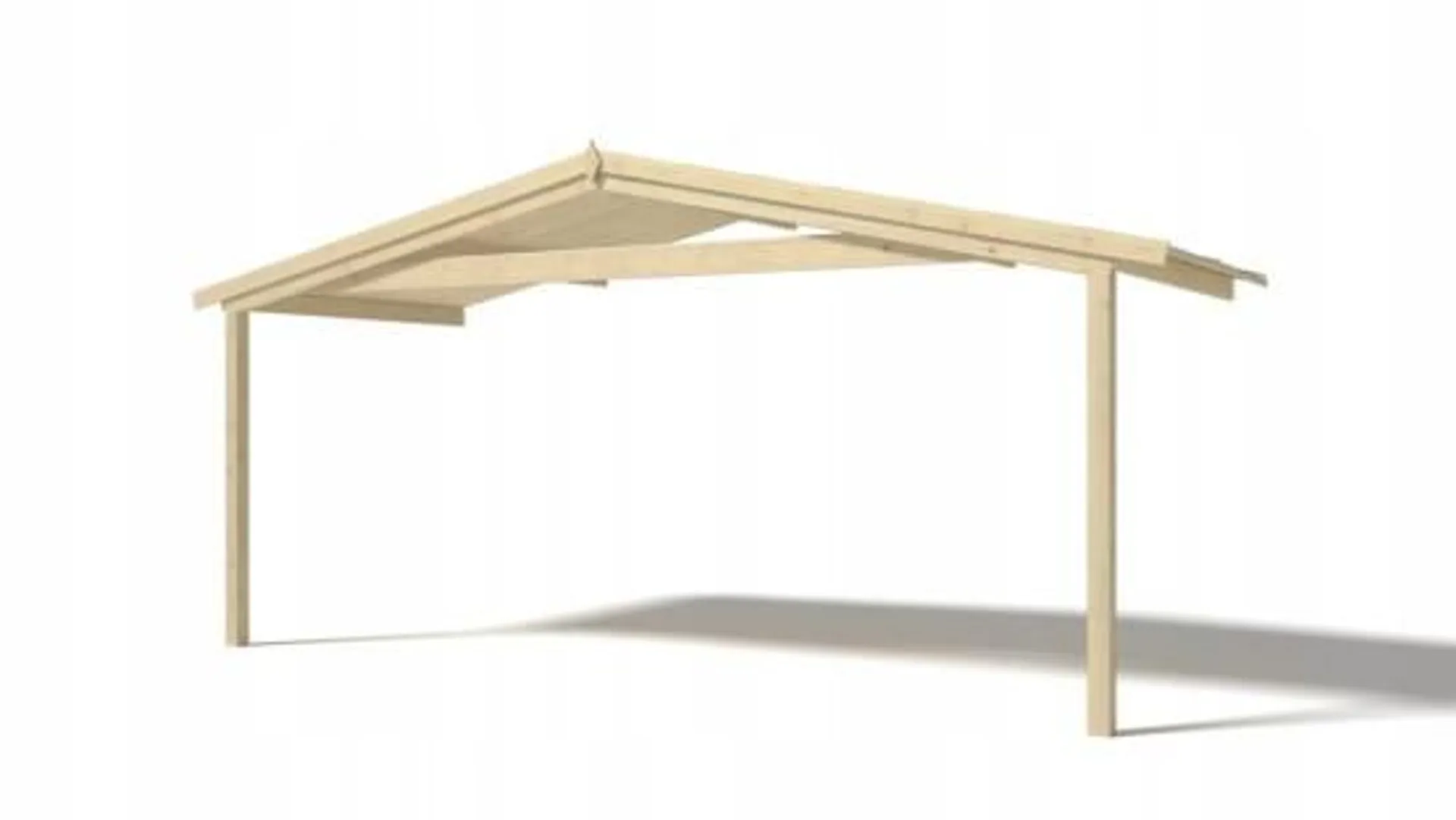 Avant-toit en bois 5x2m pour le chalet de jardin 5m, couleur naturel - DOM600