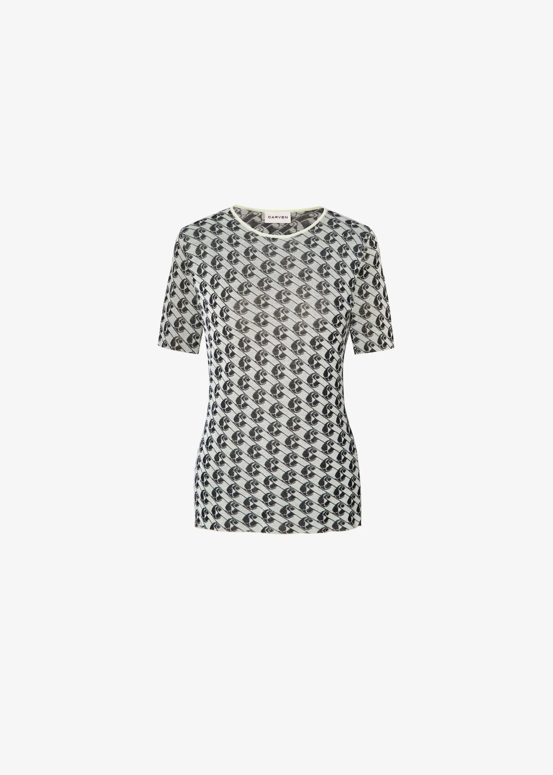 DAISY SHORT SLEEVE TOP IN PRINTED STRETCH COTTON