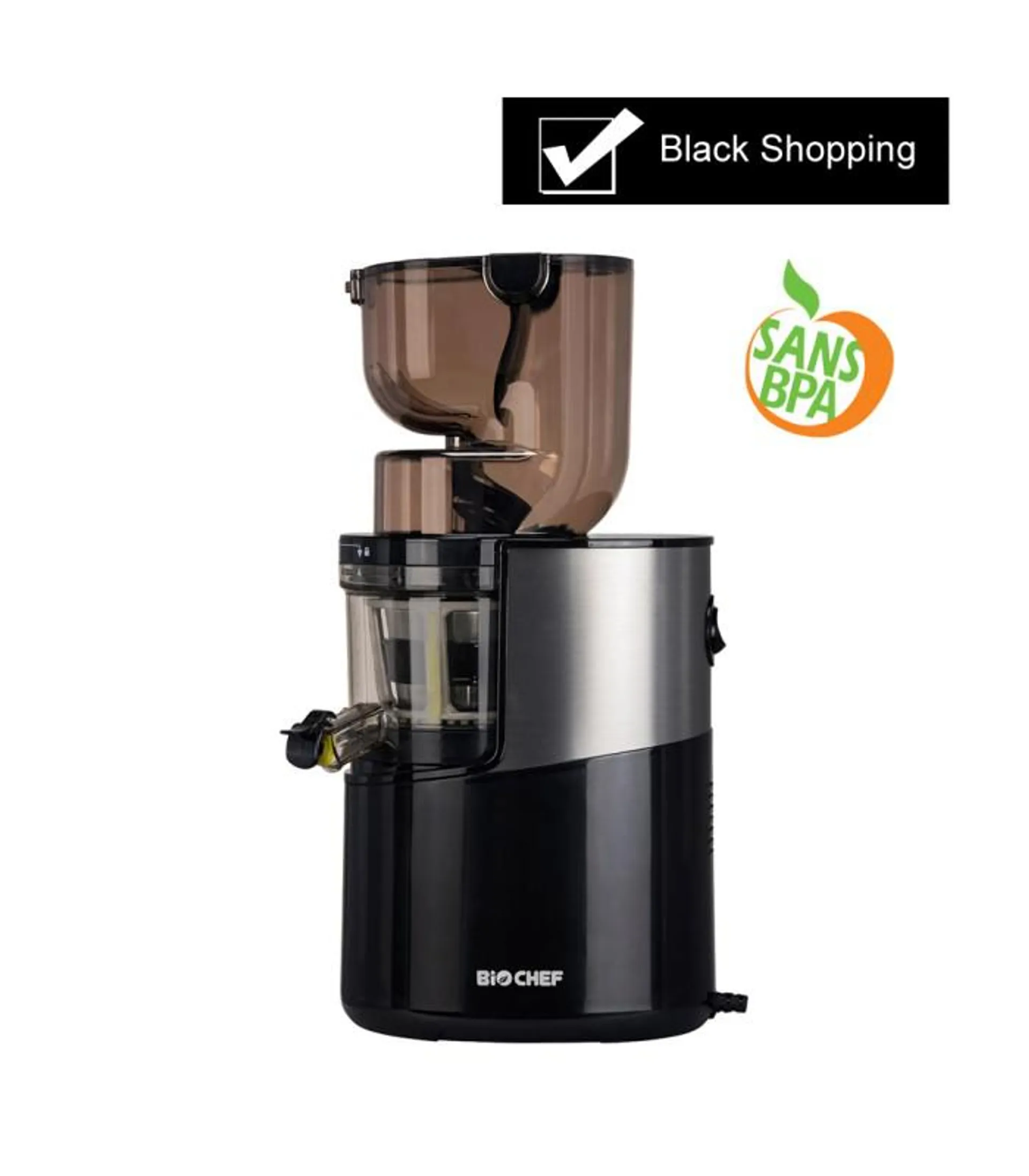 Extracteur de Jus BioChef Atlas Whole Slow Juicer PRO - NOIR