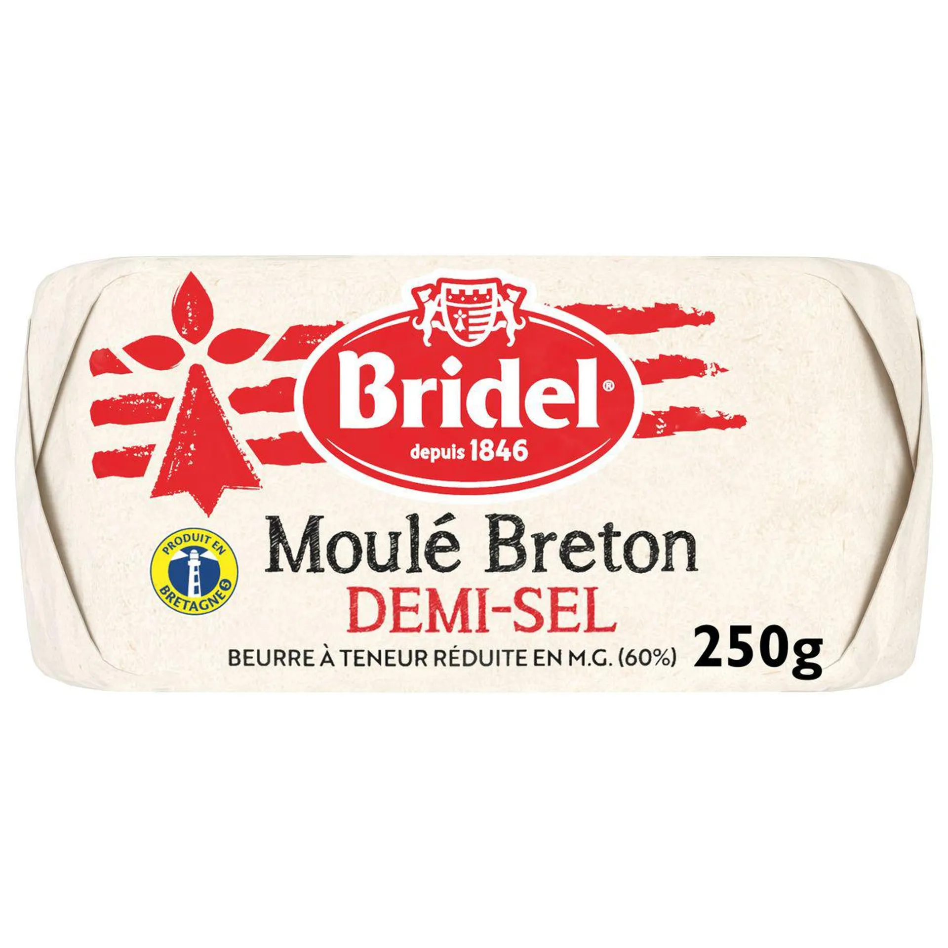 BRIDEL Beurre moulé Breton demi-sel 250g