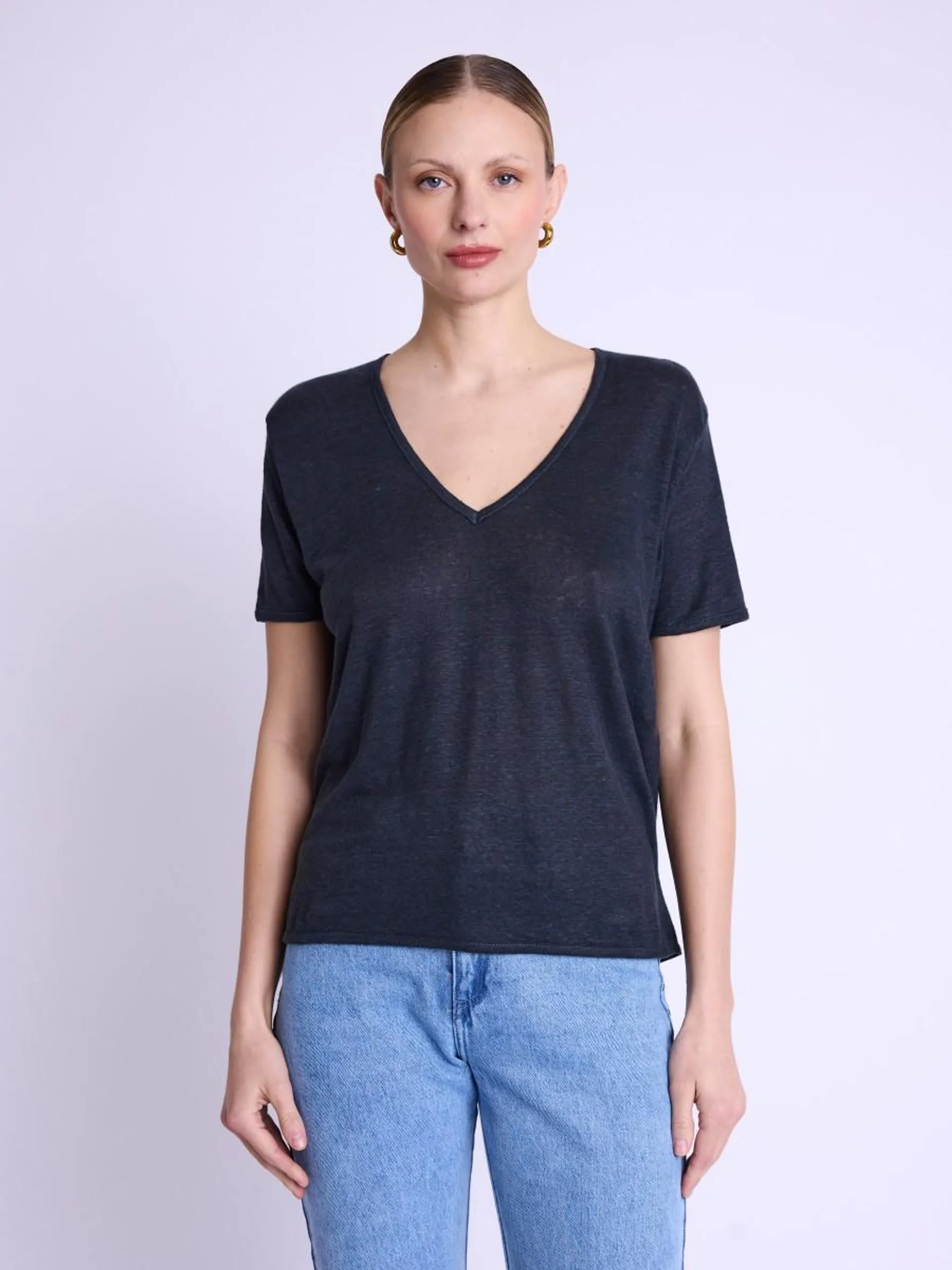 EMMANUELLE | T-shirt en lin gris