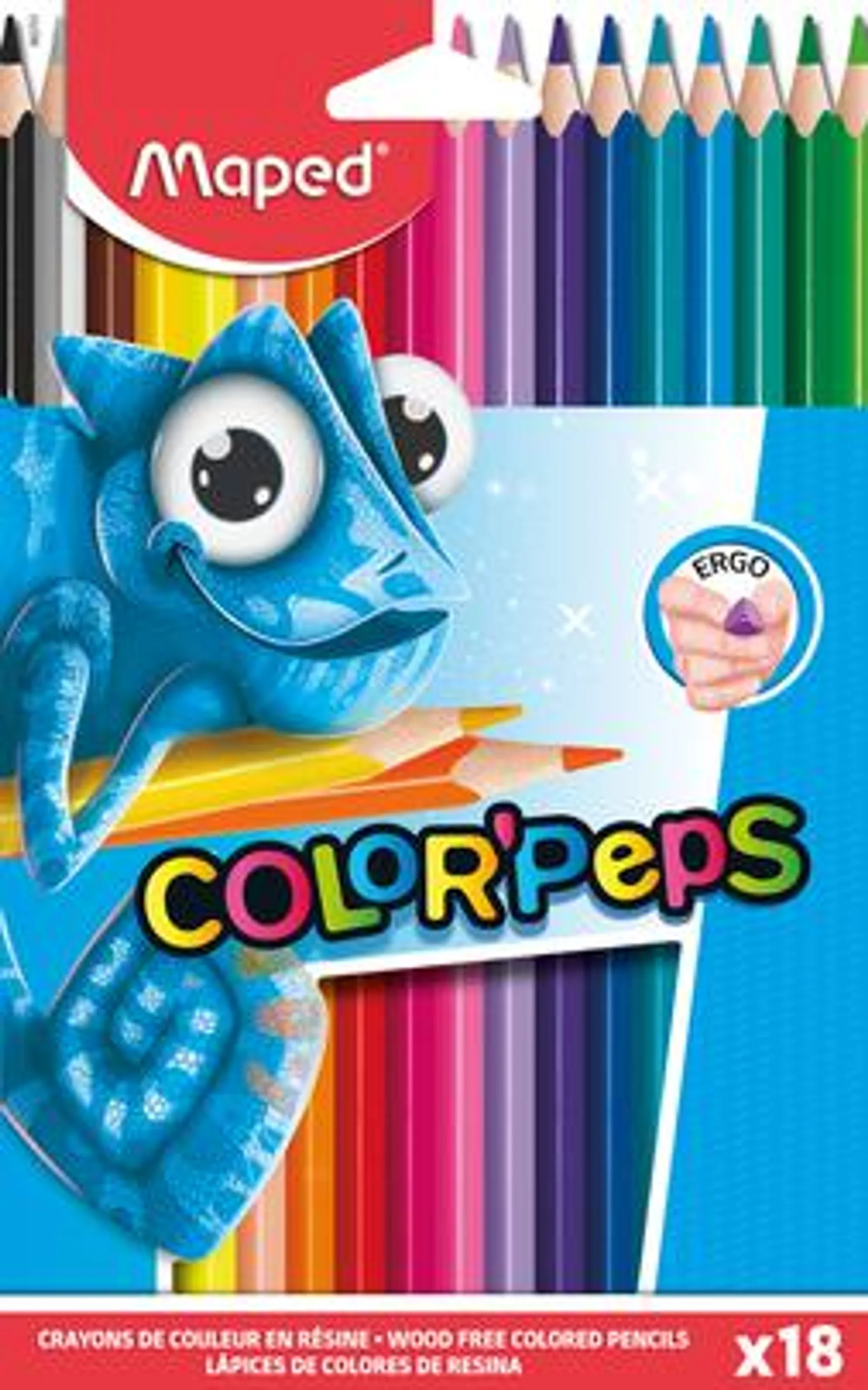 18 crayons de couleur