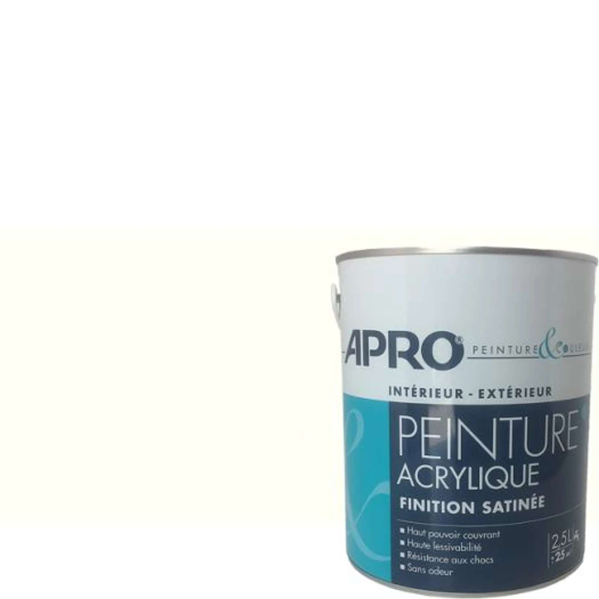 Peinture Apro multi-supports Murs, plafonds, boiseries blanc satin 2,5L