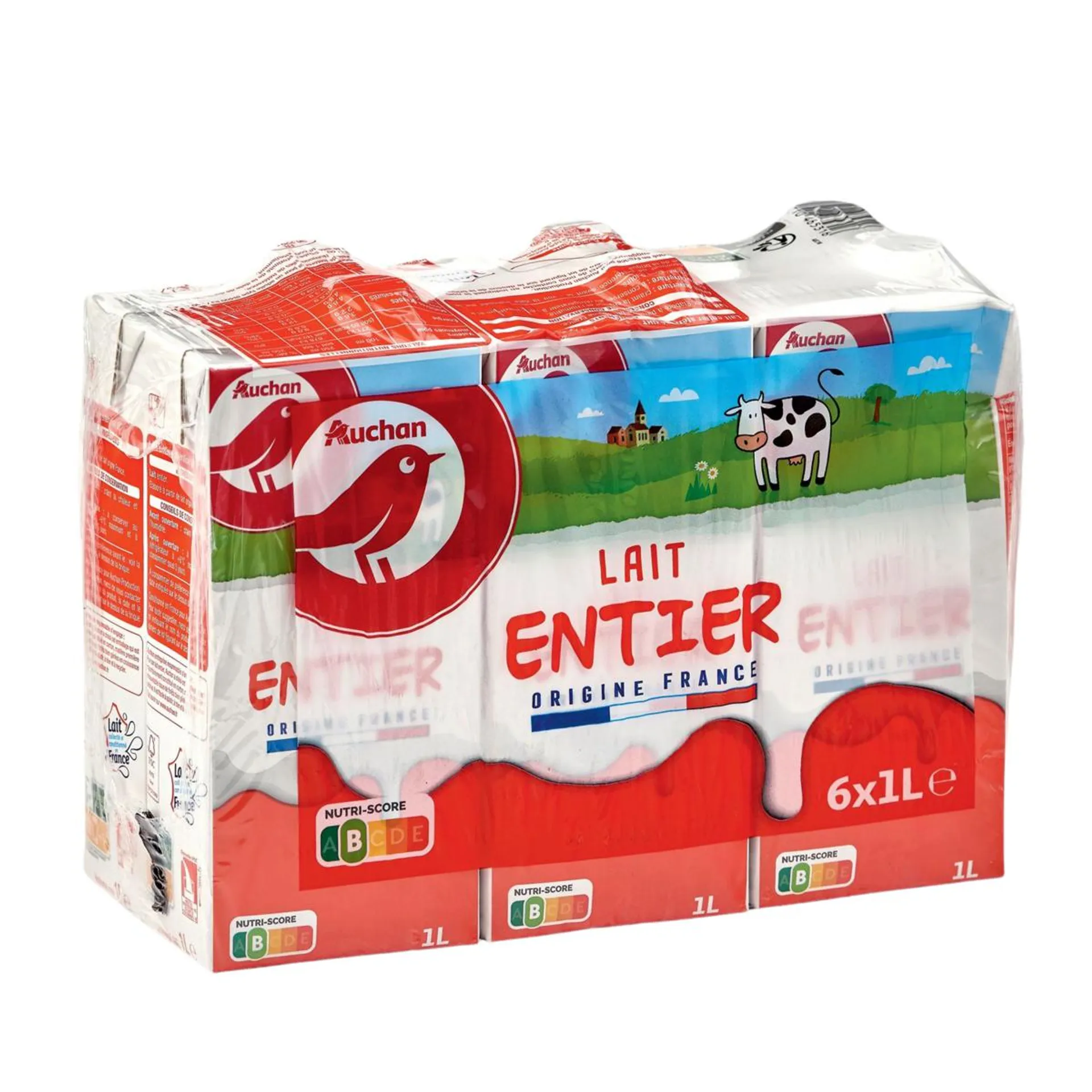 AUCHAN Lait entier UHT 6x1l