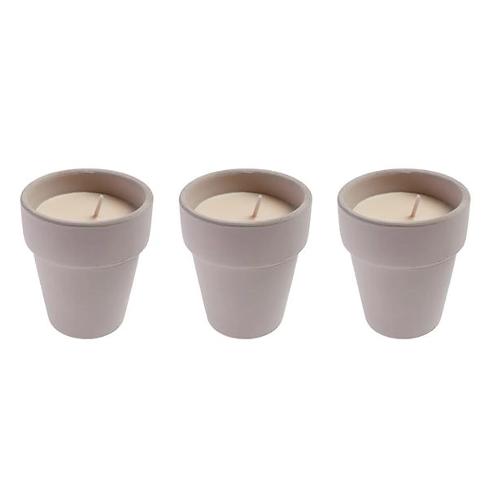 Pack 3 velas citronella en maceta