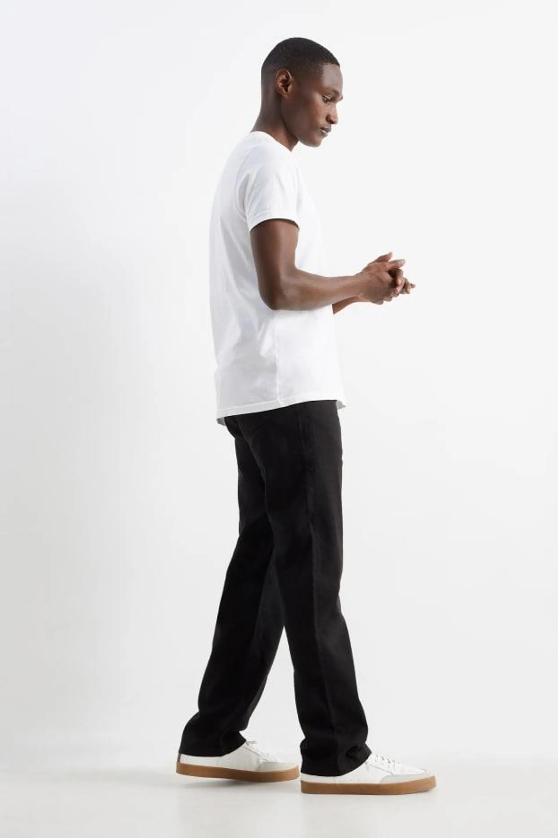 Trousers - regular fit - linen blend