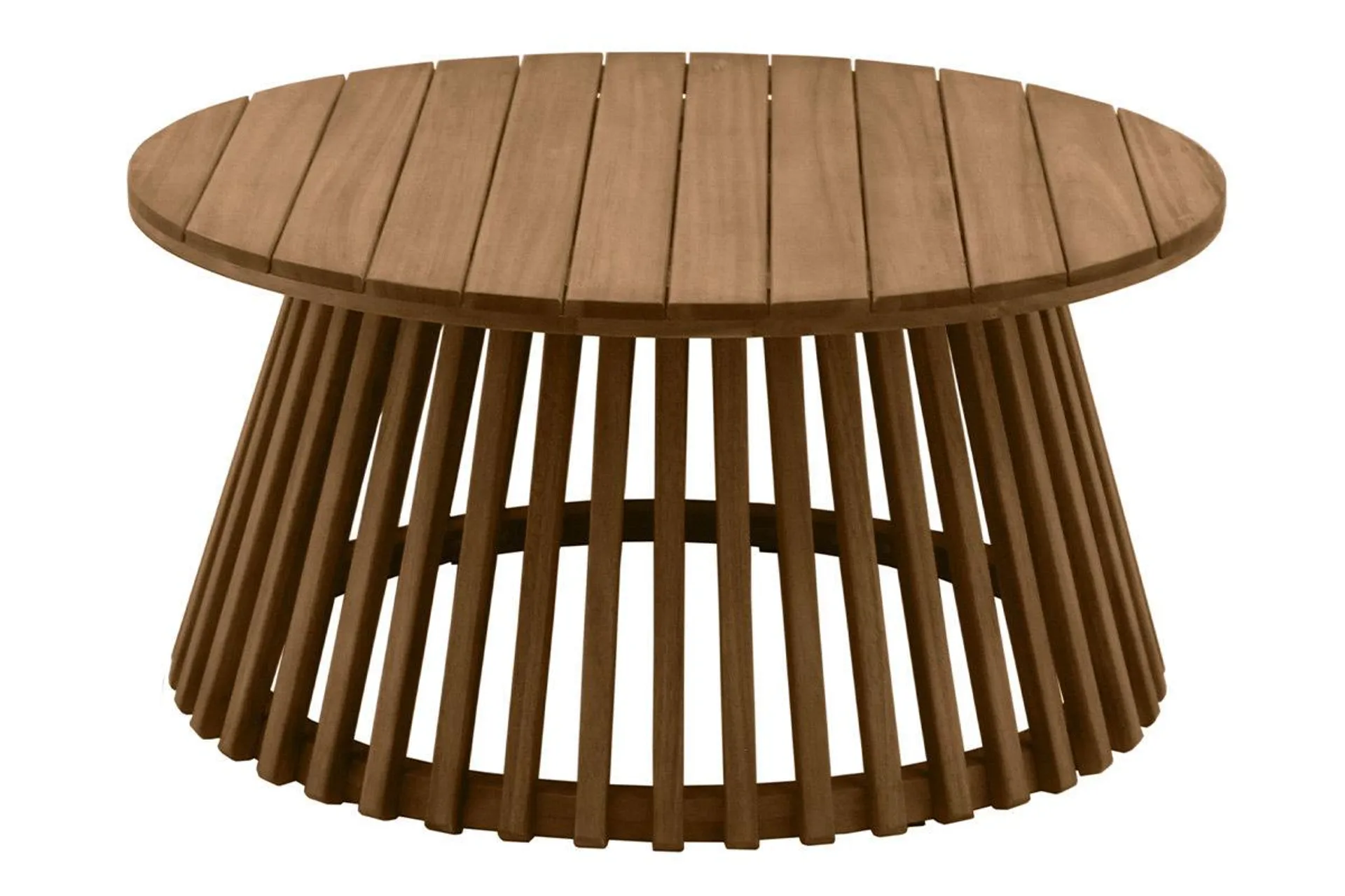 Mesa de centro de jardín redonda de madera maciza 80 cm - NASSAU