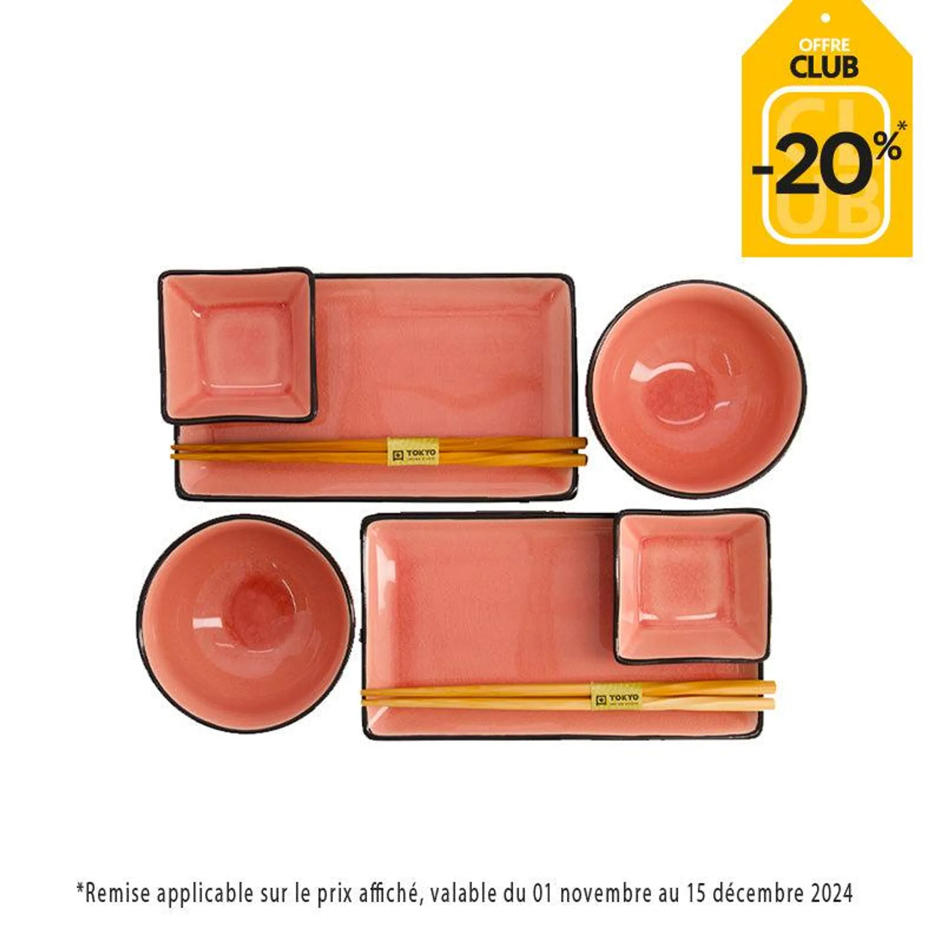 Coffret sushi 2 perso. Glassy rose