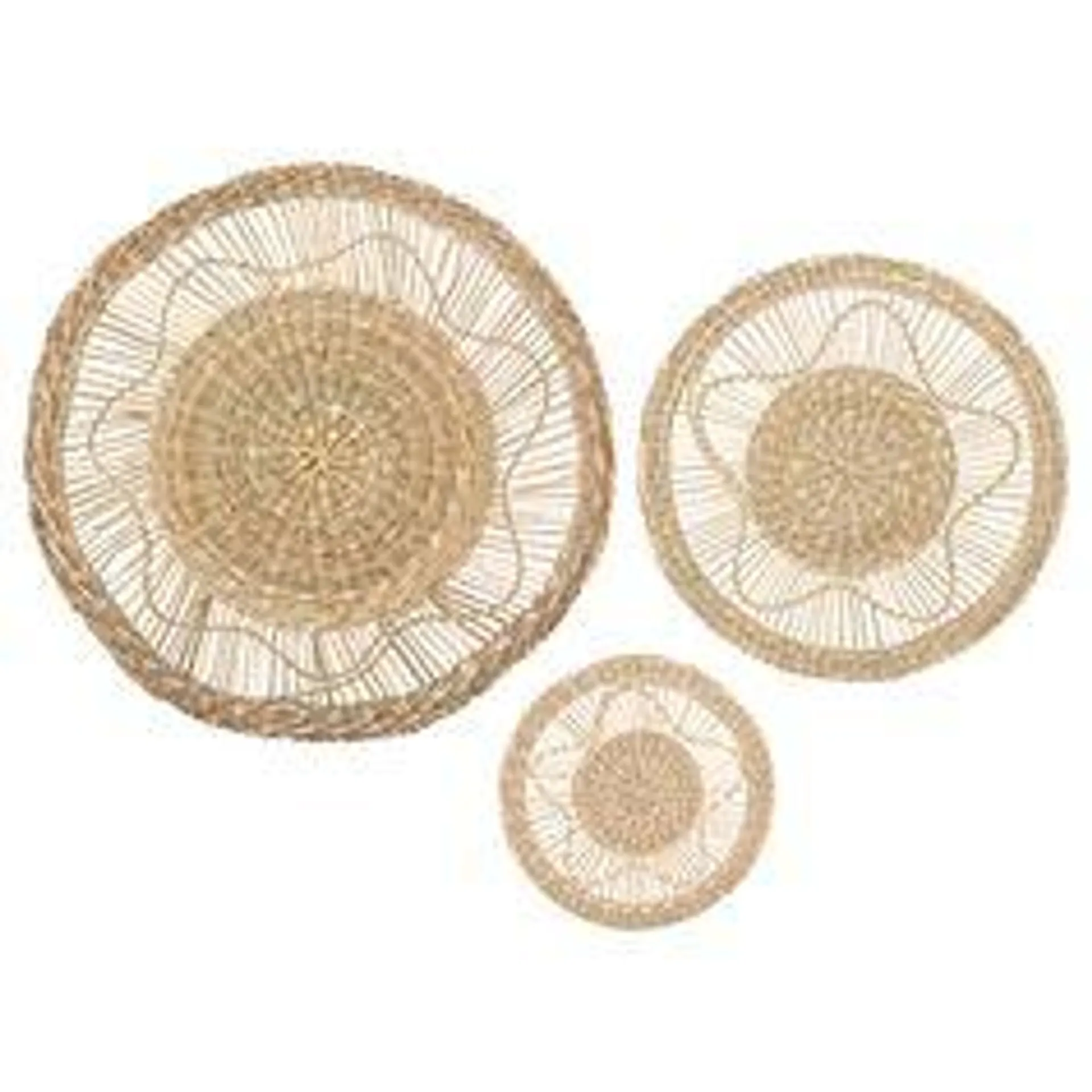 Lot de 3 décorations murales SEAGRASS D 18, 28 et 38cm