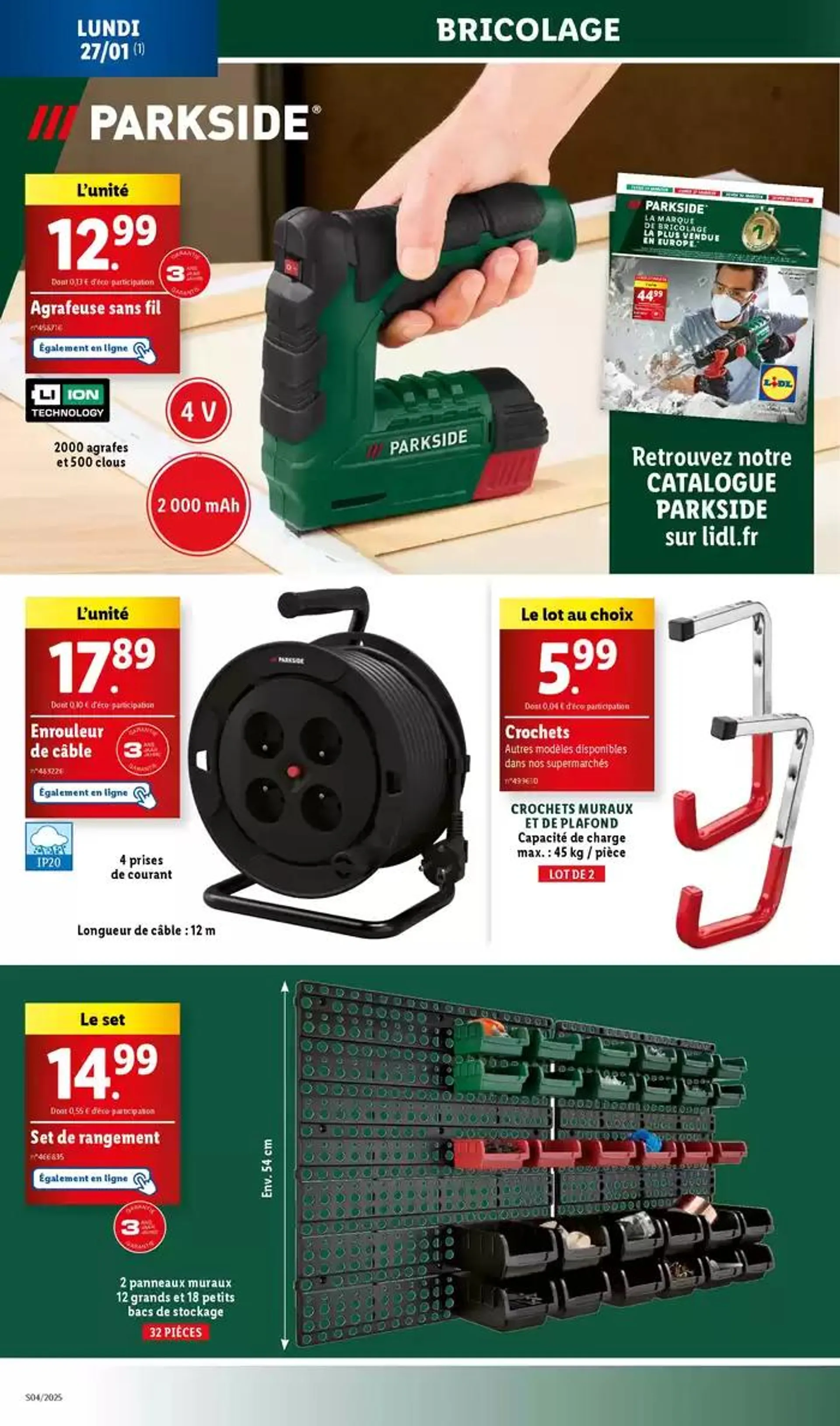 Retrouvez les outils performants Parkside, pour un bricolage efficace à prix mini! du 27 janvier au 30 janvier 2025 - Catalogue page 4