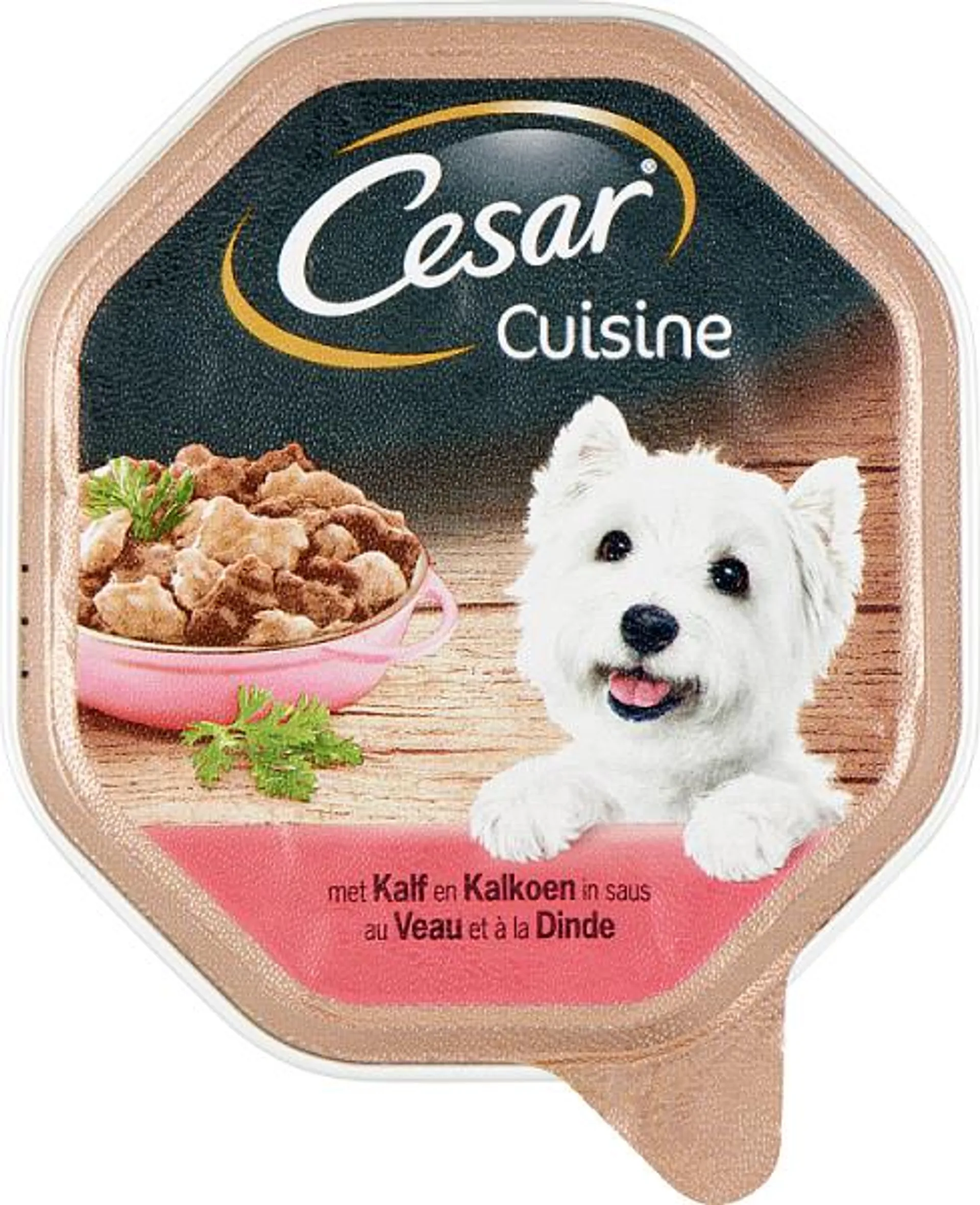 Cesar hondenvoeding cuisine kuipje met kalf en kalkoen in saus 150 g