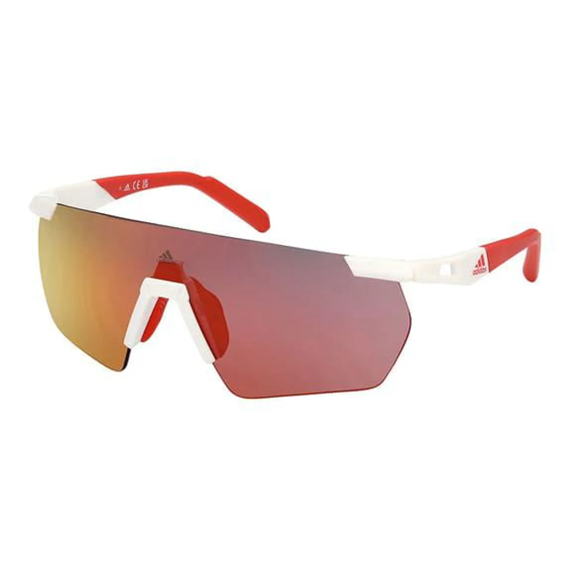 Lunettes adidas Sport SP0062 White Red avec verre Contrast Mirror Red