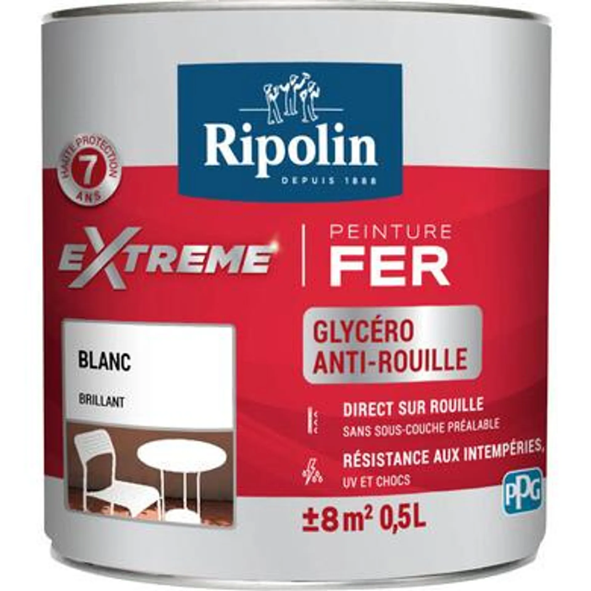 Peinture pour fer RIPOLIN Blanc 0.5L