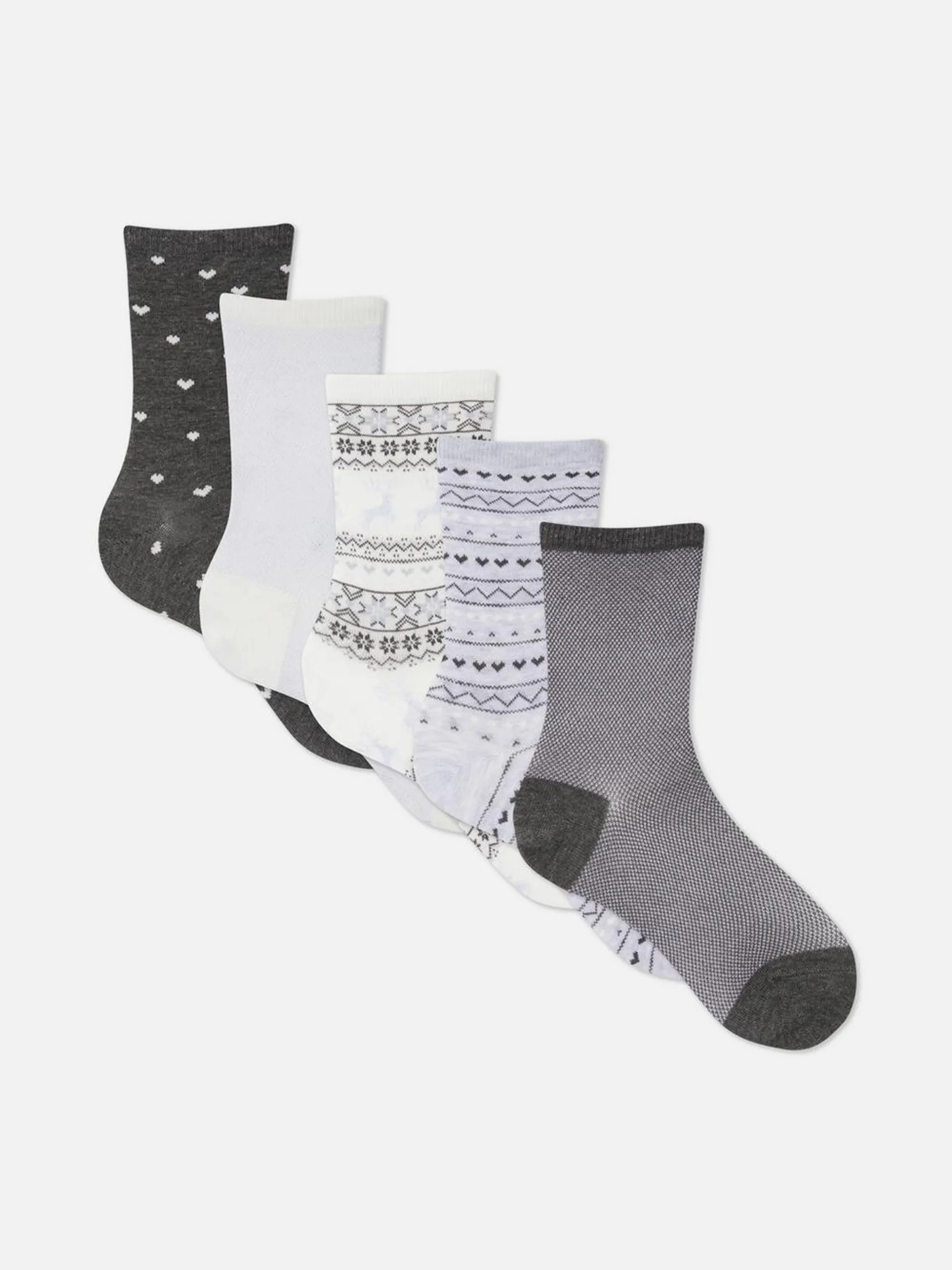 Lot de 5 paires de chaussettes à motif jacquard