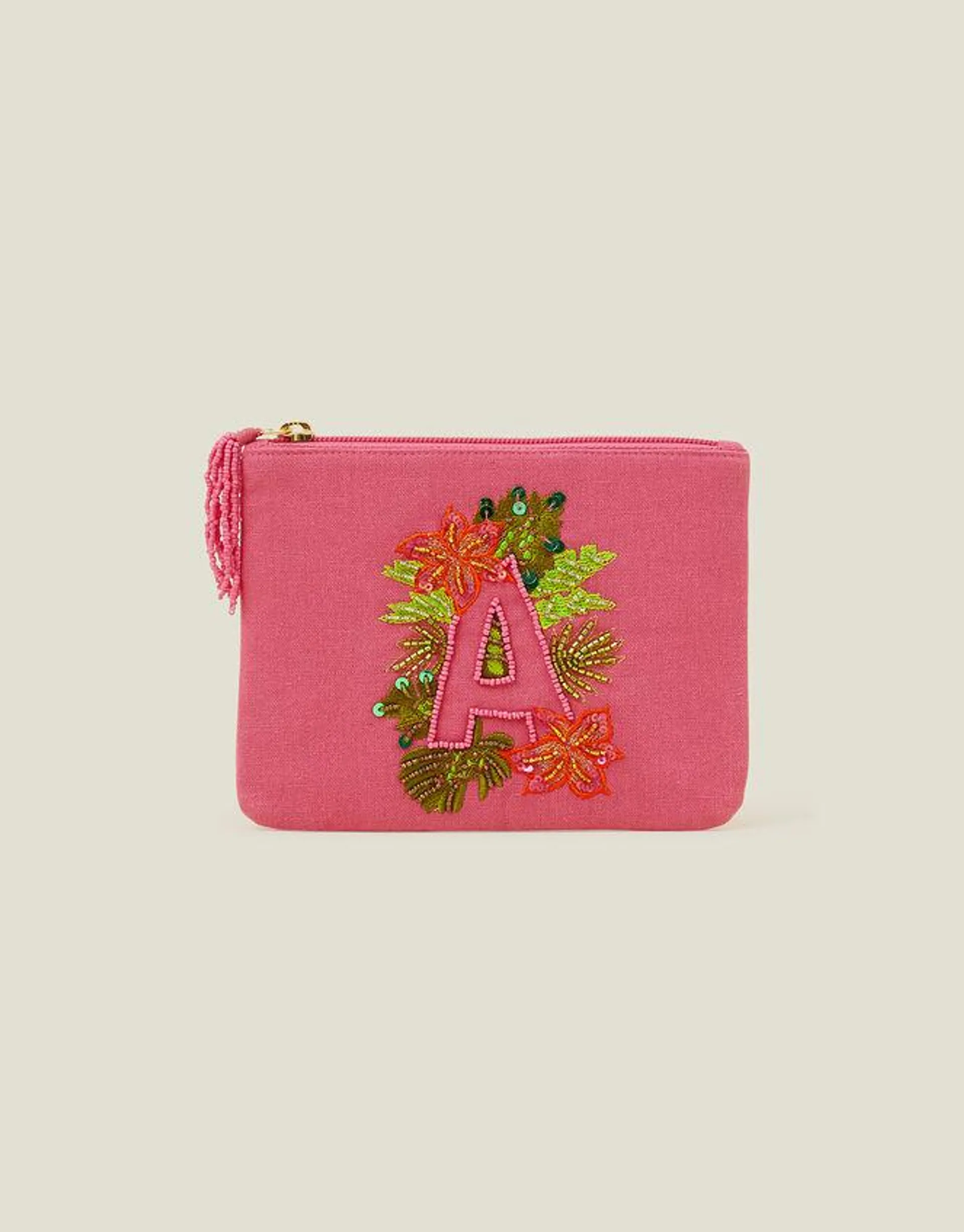 Summer Initial Pouch Pink