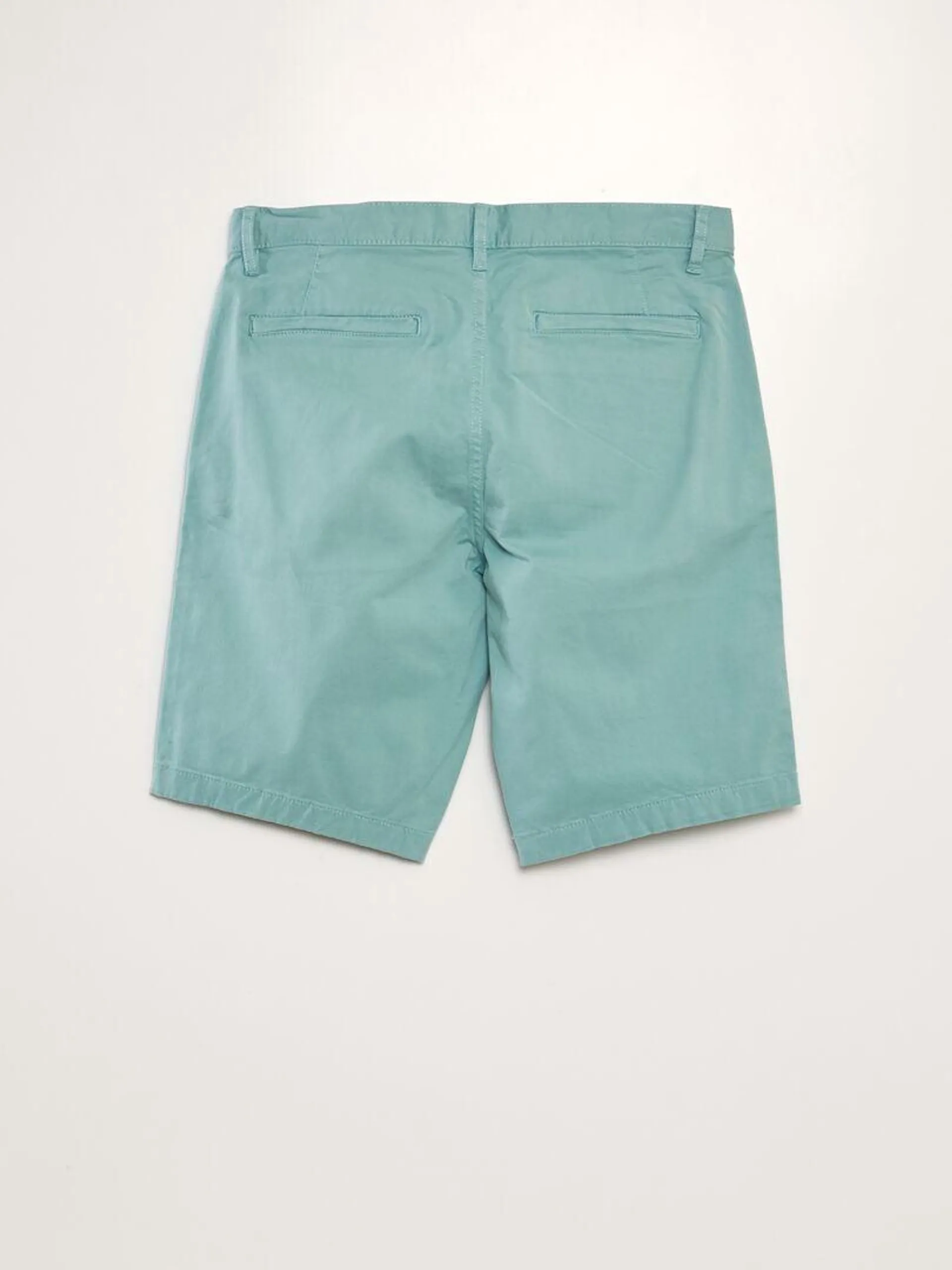 Bermuda chino uni - Bleu