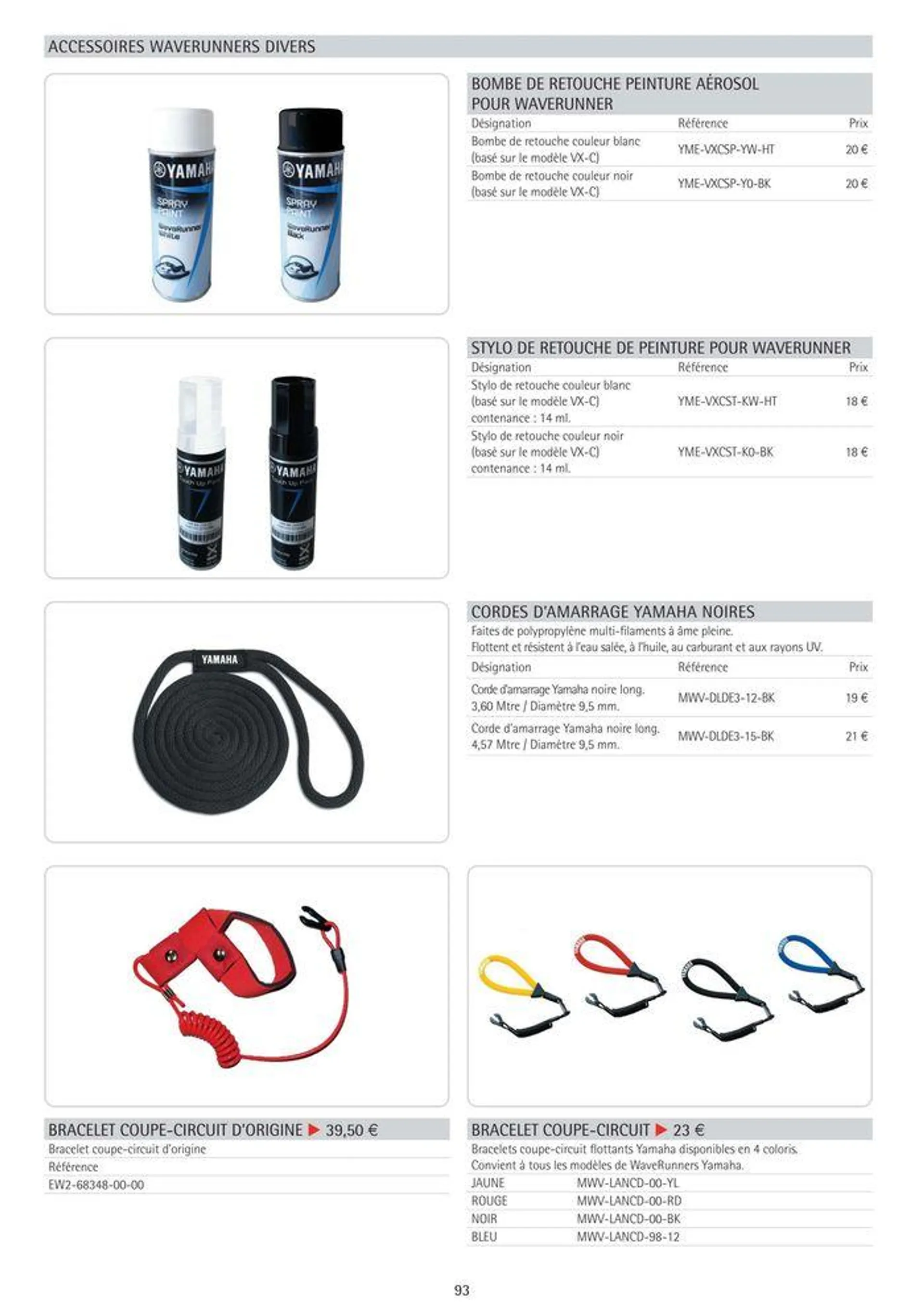 Catalogue Yamaha Marine - Accessoires Marine 2024 - 105