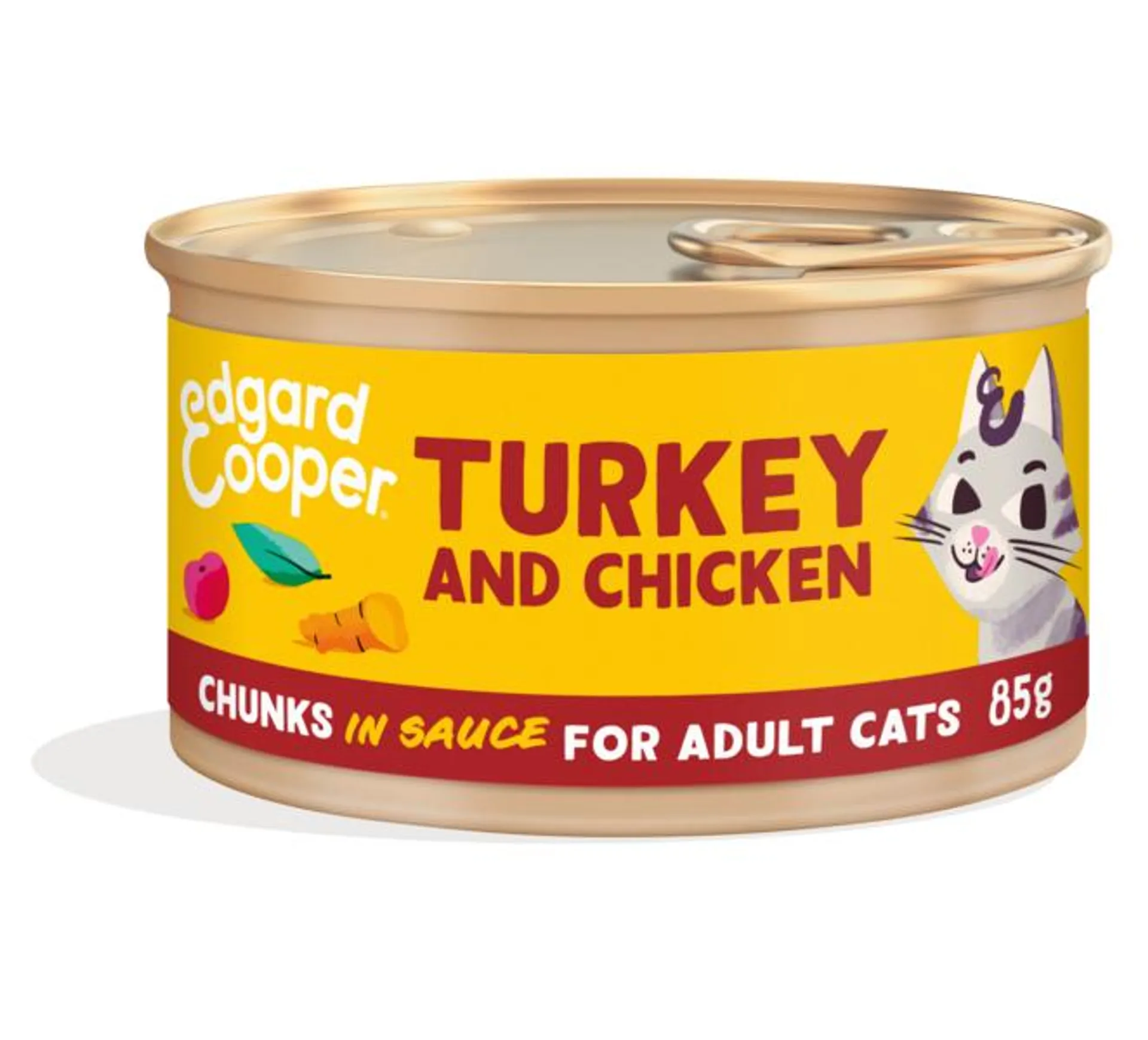 Edgard&cooper chat e adult morceaux dinde/poulet 85g