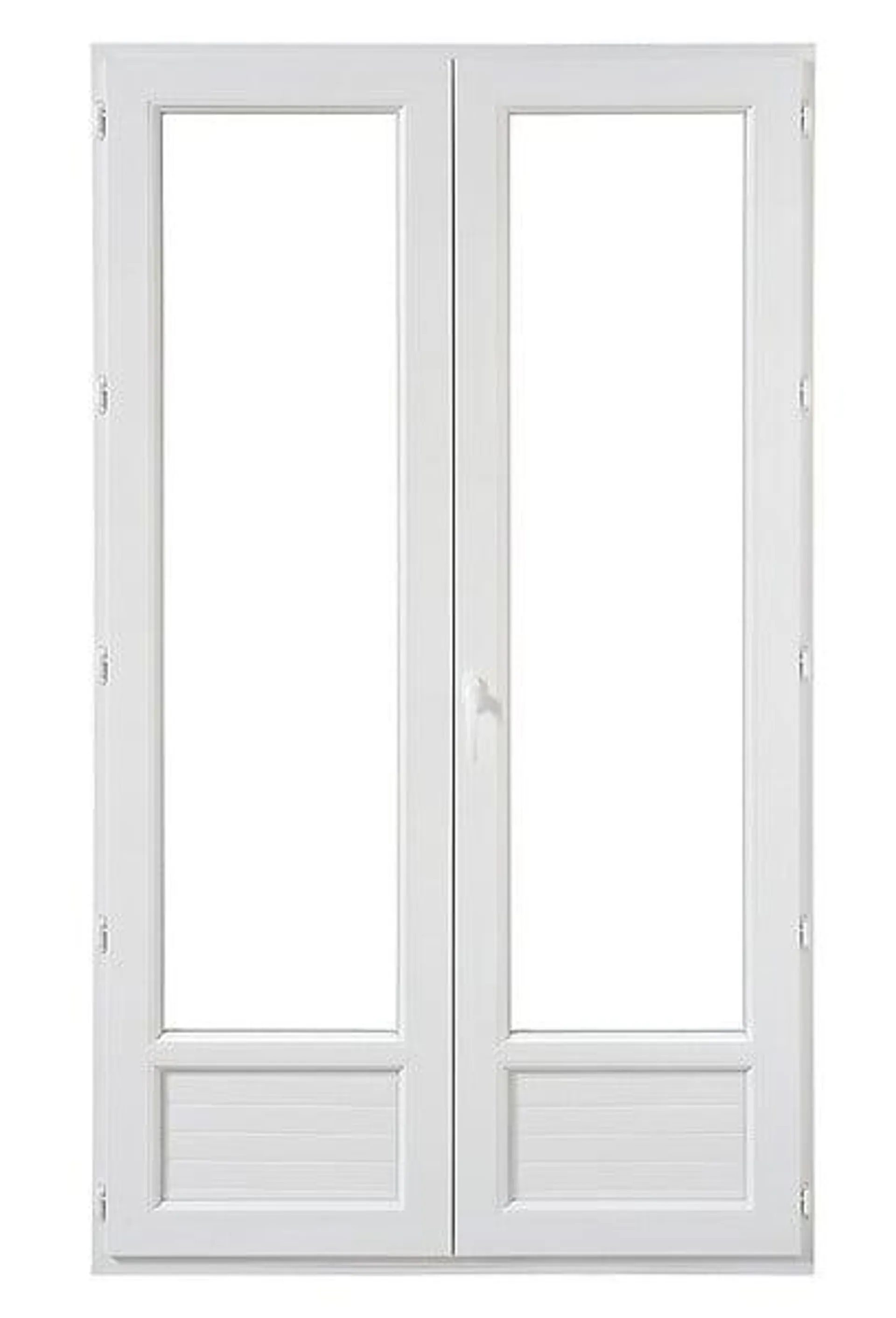 Porte-fenêtre PVC 2 vantaux double vitrage tirant droit - 215x120cm