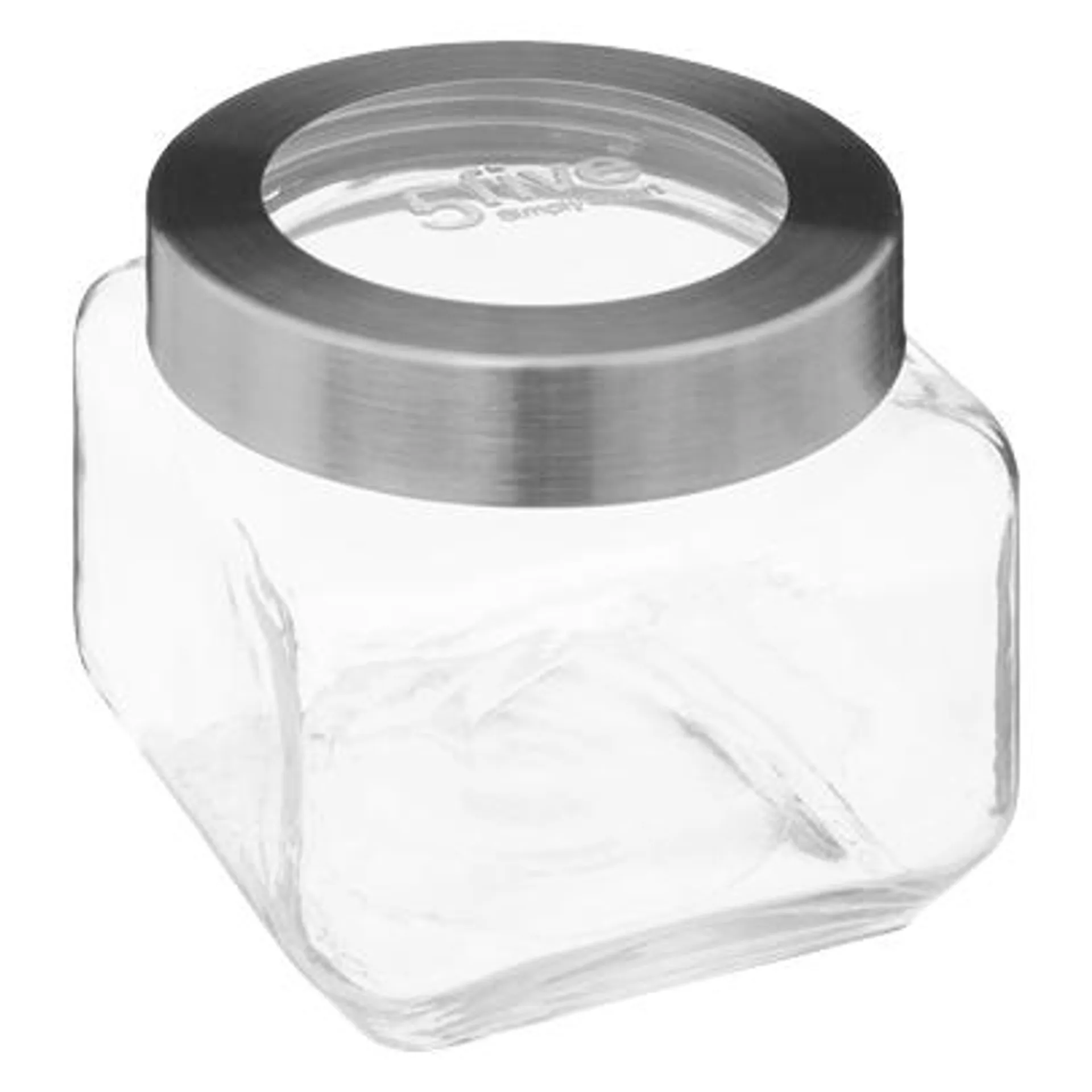 Bocal en verre couvercle inox transparent 0.8L