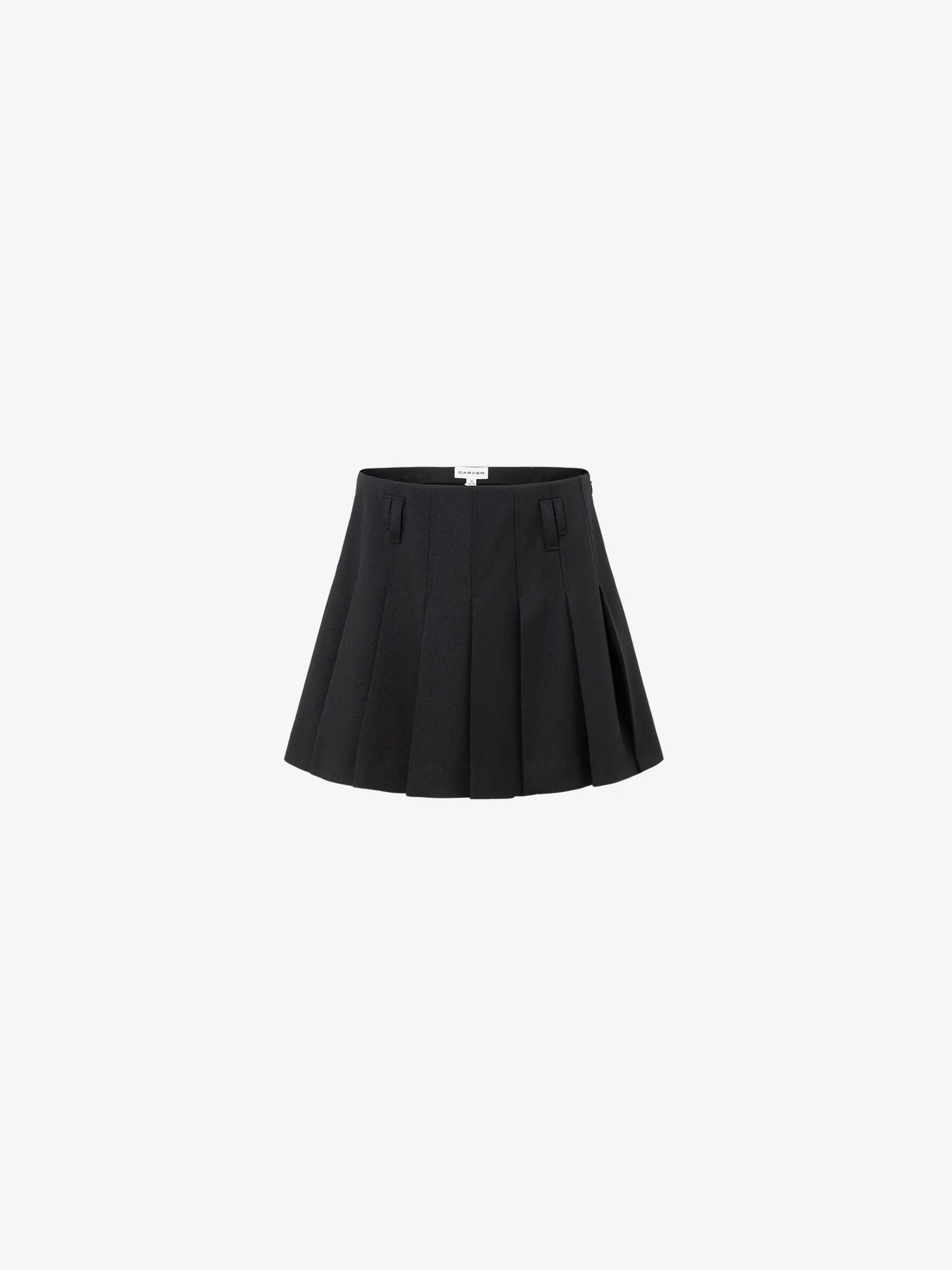 ELOÏSE SHORT PLEATED SKIRT IN WOOL TWILL