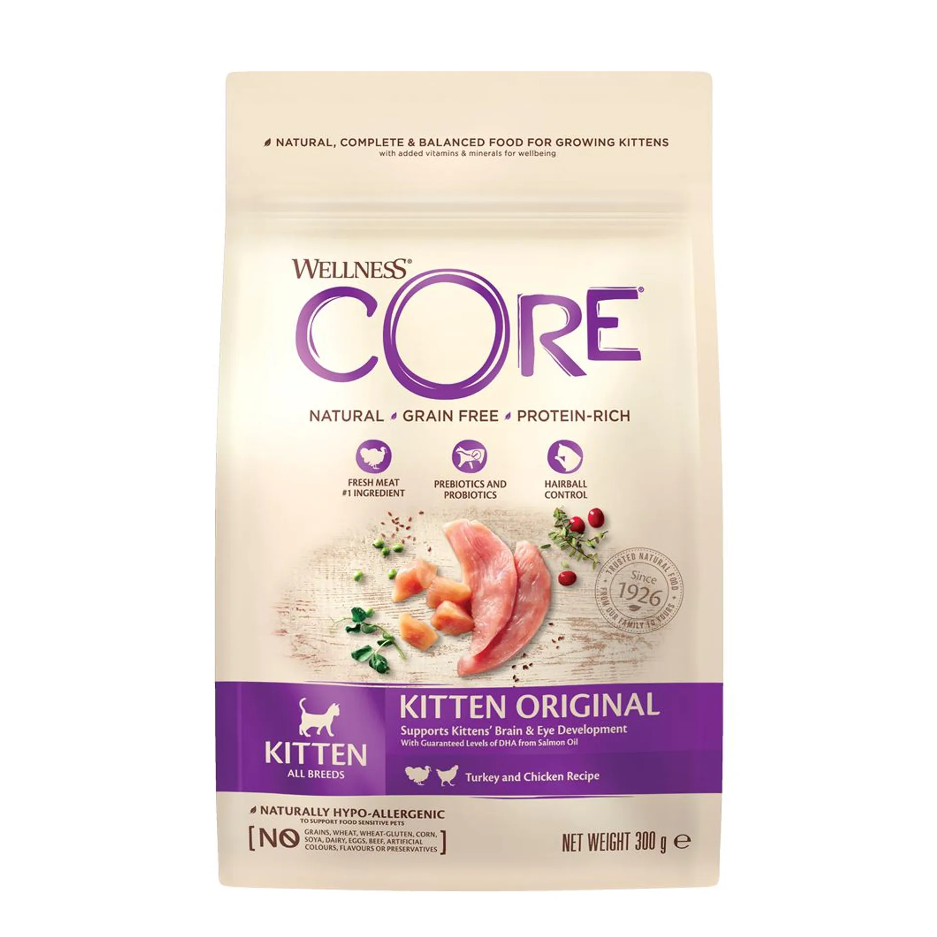 Wellness core grain free kitten dinde & saumon 300g pour chat