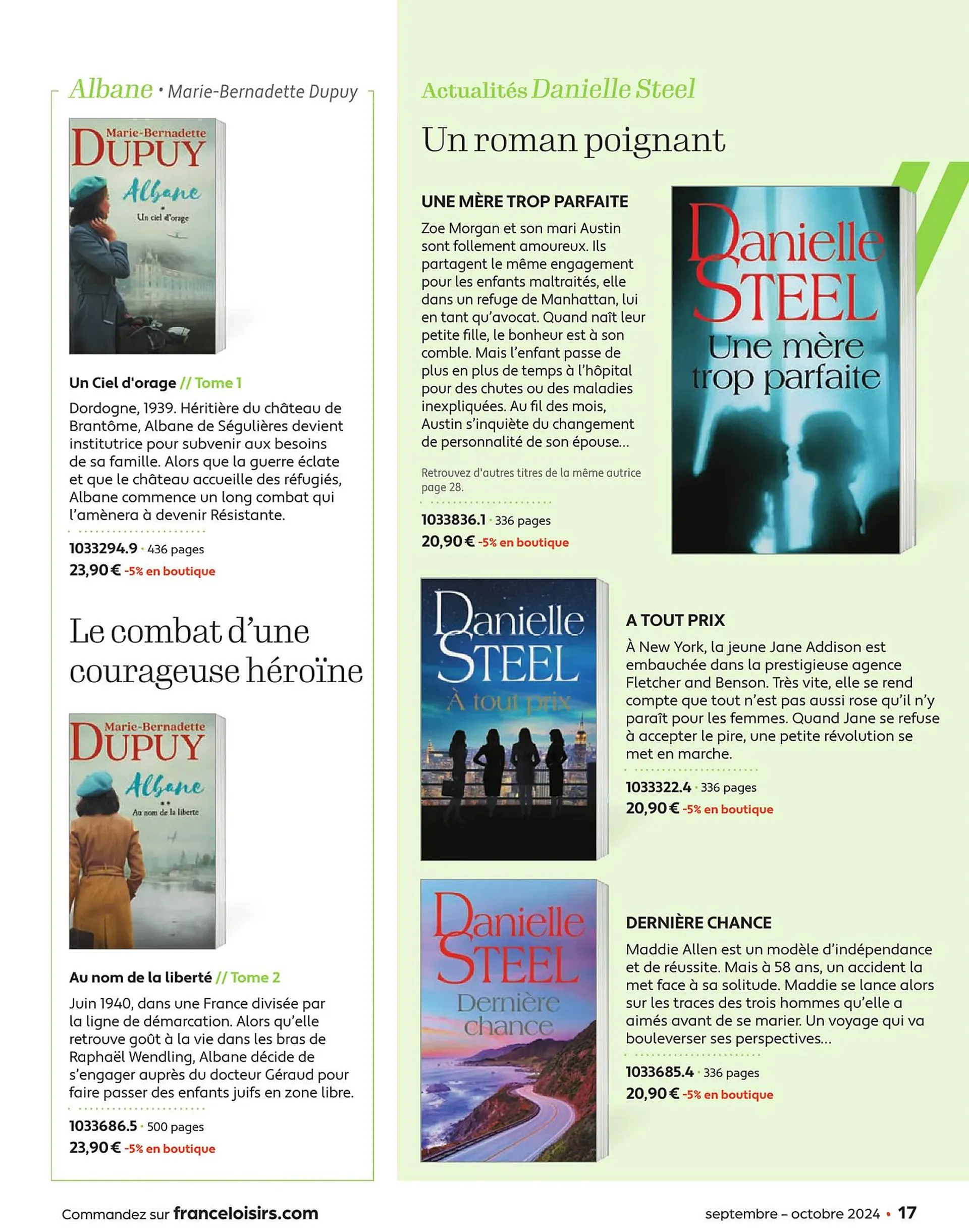 Catalogue France Loisirs du 1 septembre au 31 octobre 2024 - Catalogue page 17