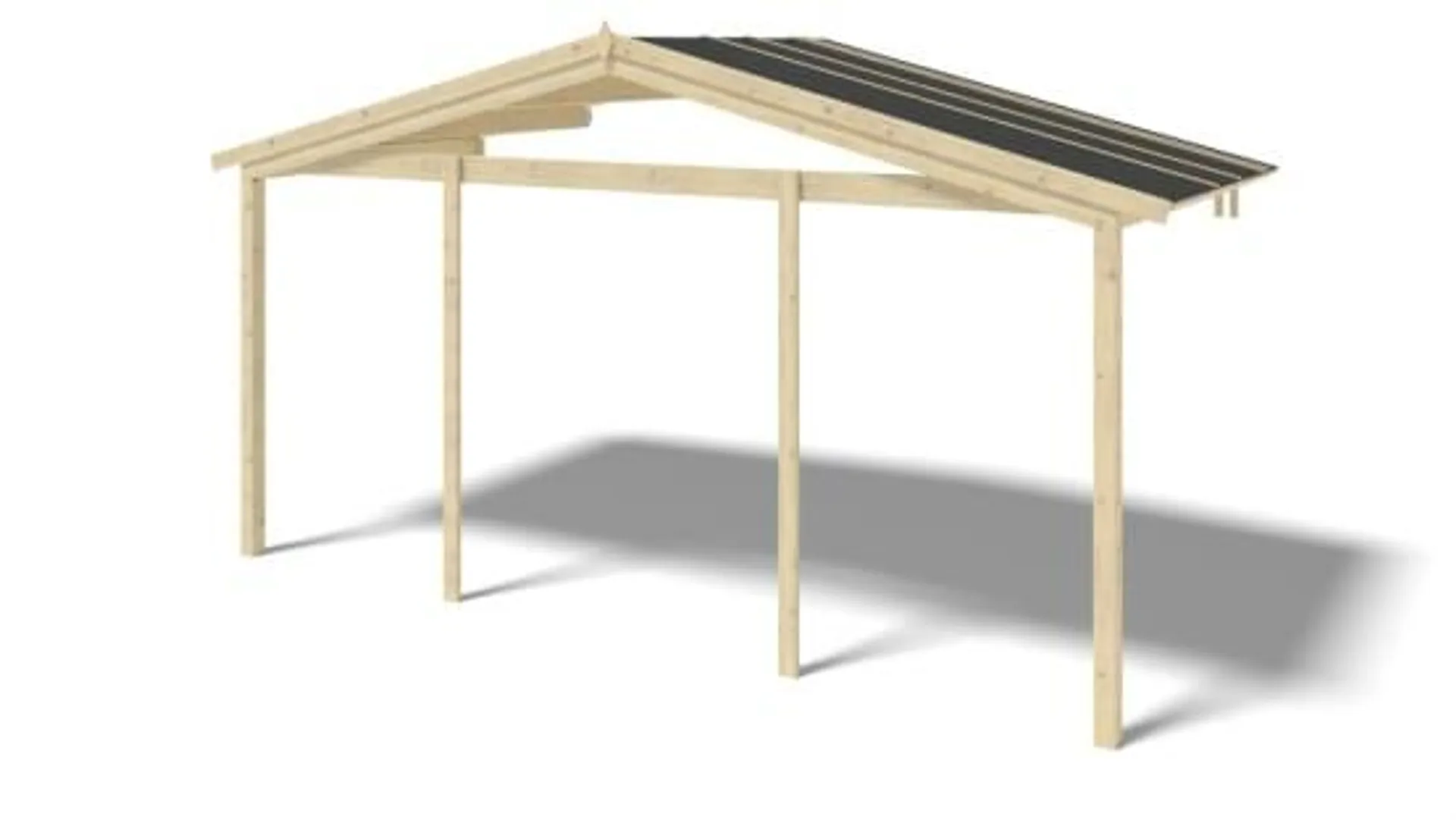 Avant-toit en bois 5x2m pour le chalet de jardin 5m, couleur naturel - DOM613