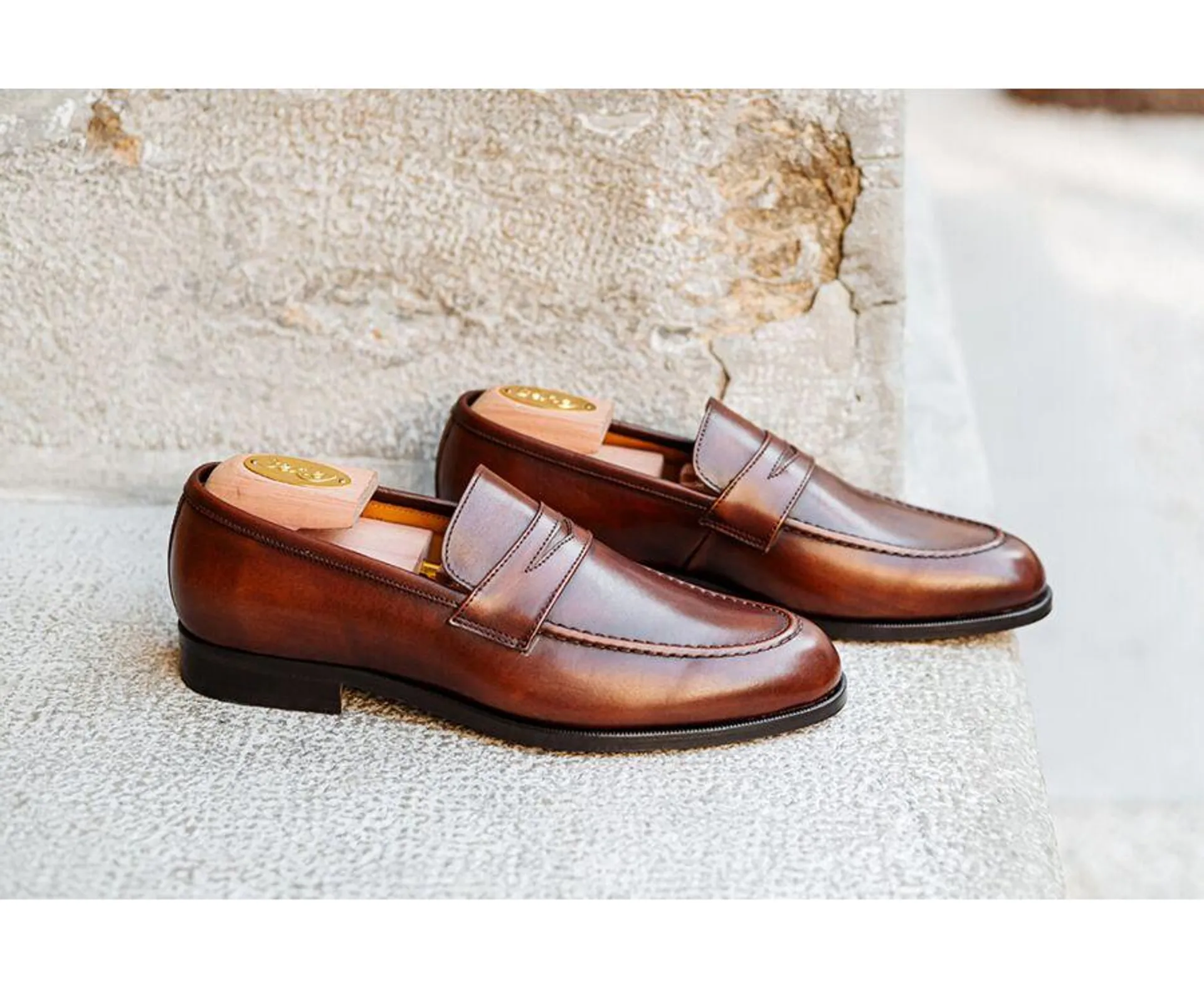 Mocassin cuir homme Cognac Patiné - DIXTON