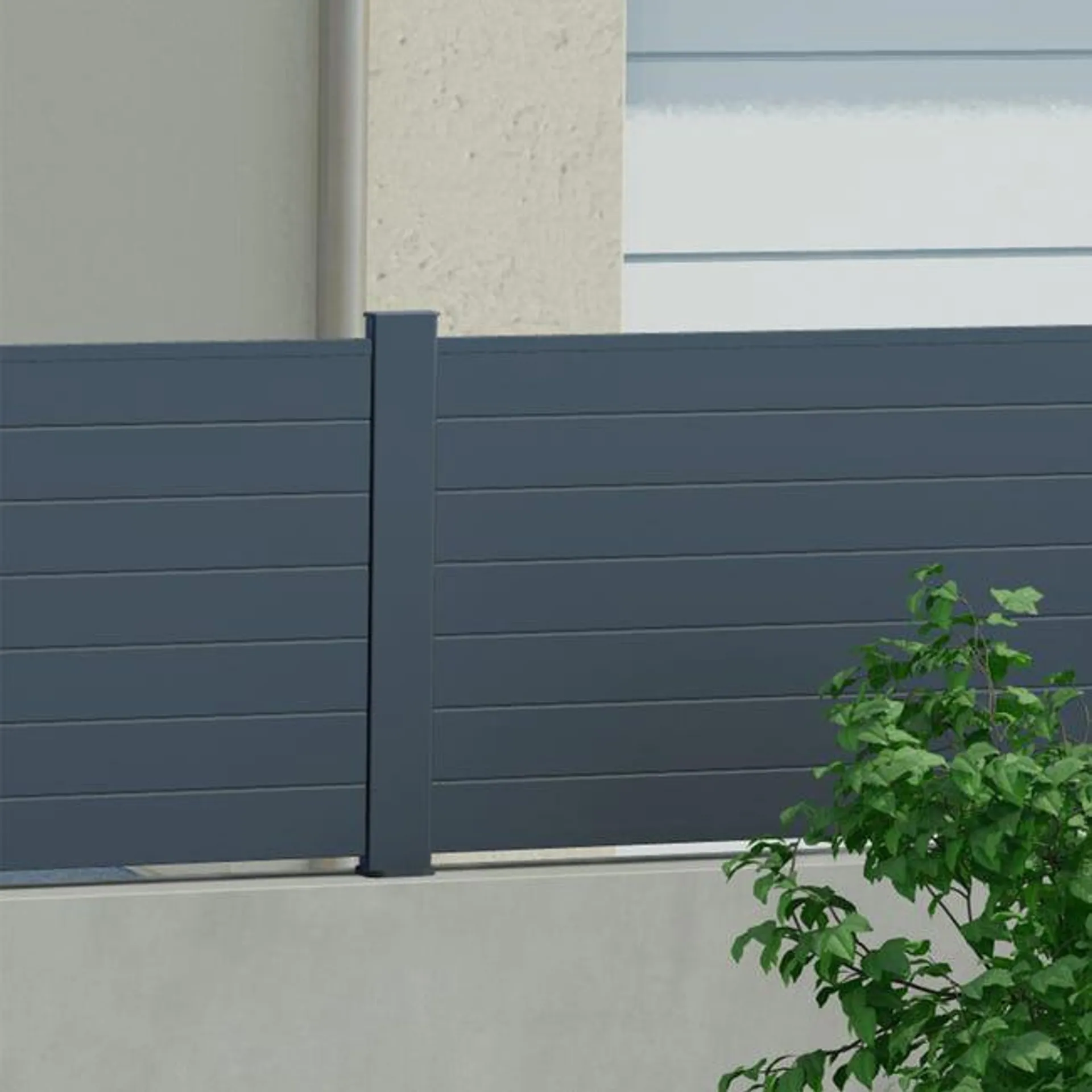 Poteau aluminium pour clôture Klos up! gris, l.7.5 x H.120 cm Voir les détails du produit