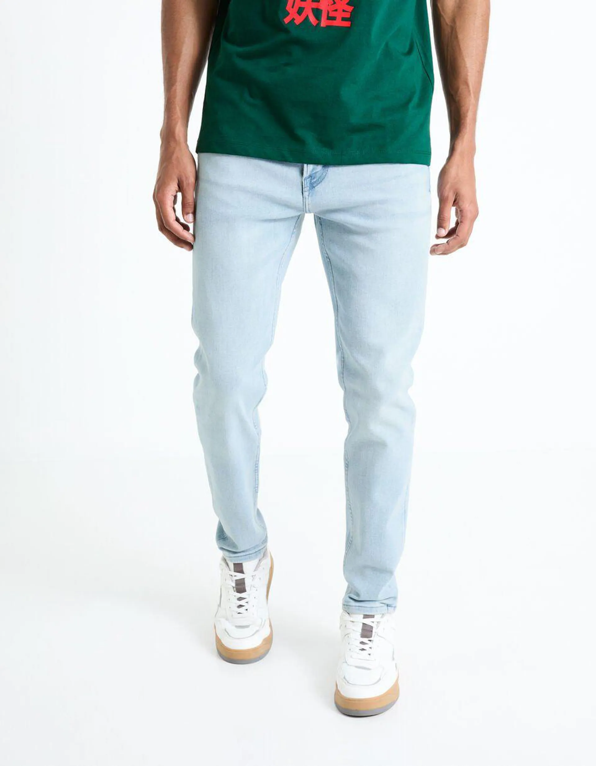 Jean slim C25 3 longueurs stretch - bleached