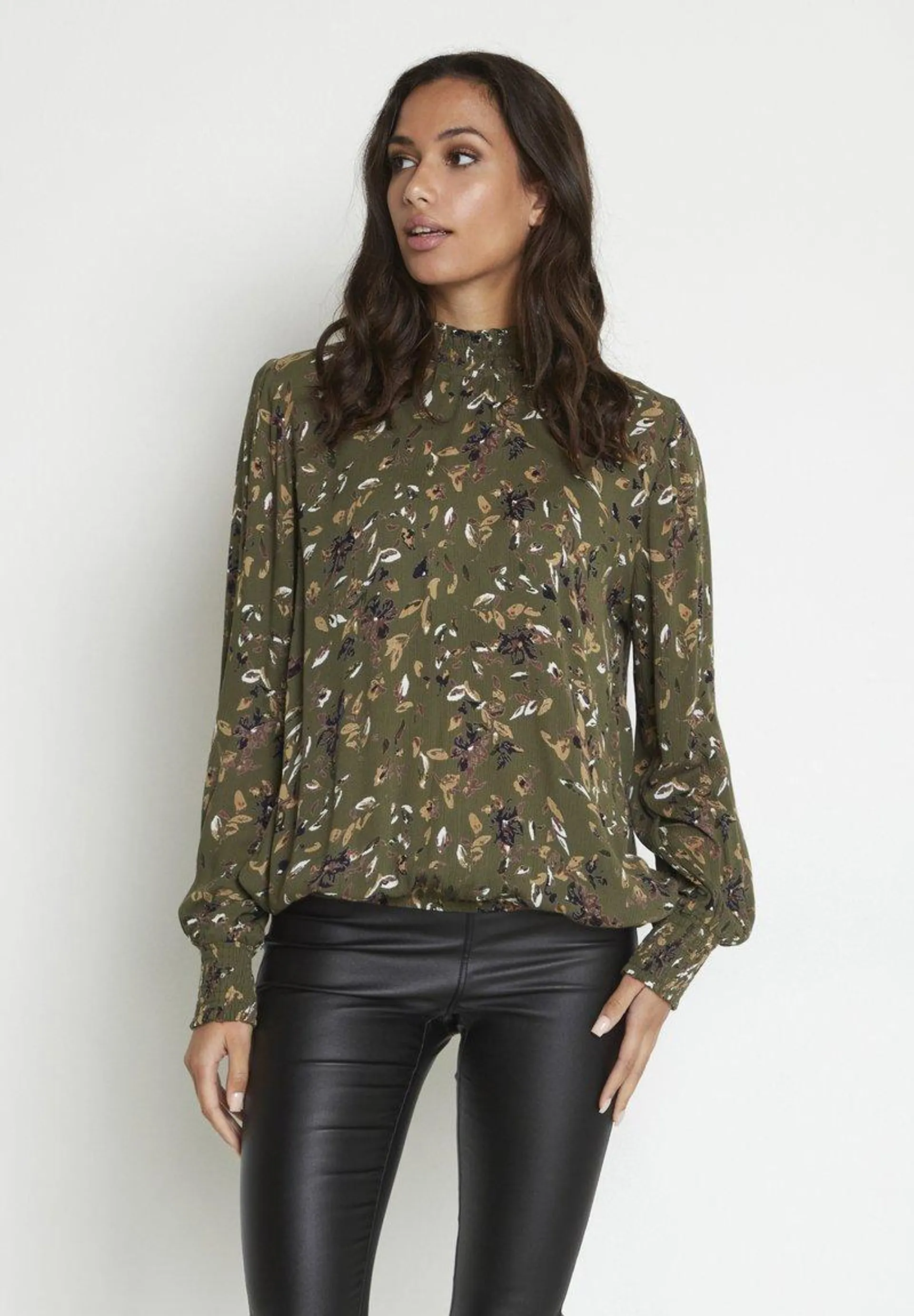 Blouse - grape leaf brown leaf