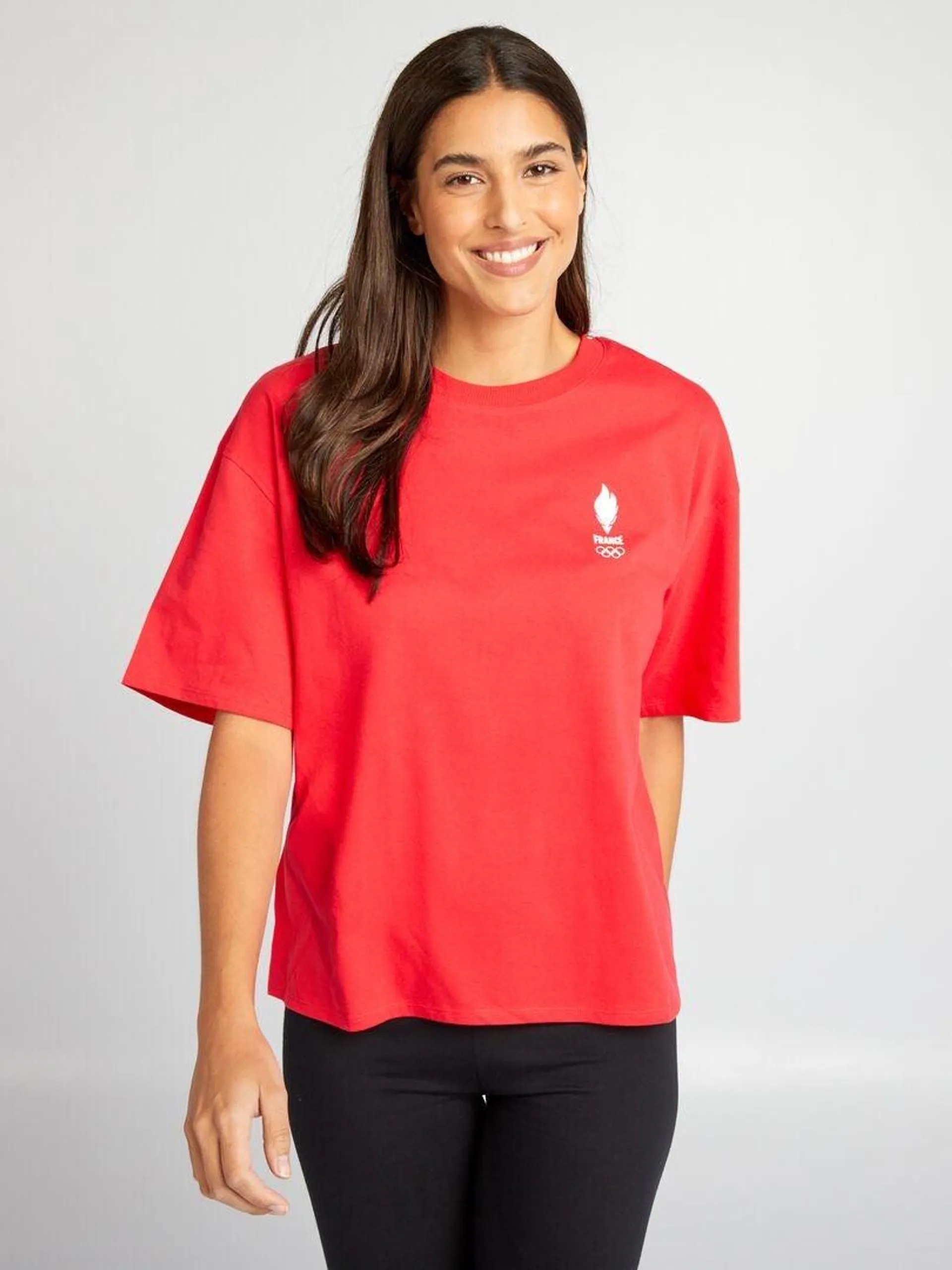 T-shirt à col rond - Equipe de France Olympique - Rouge