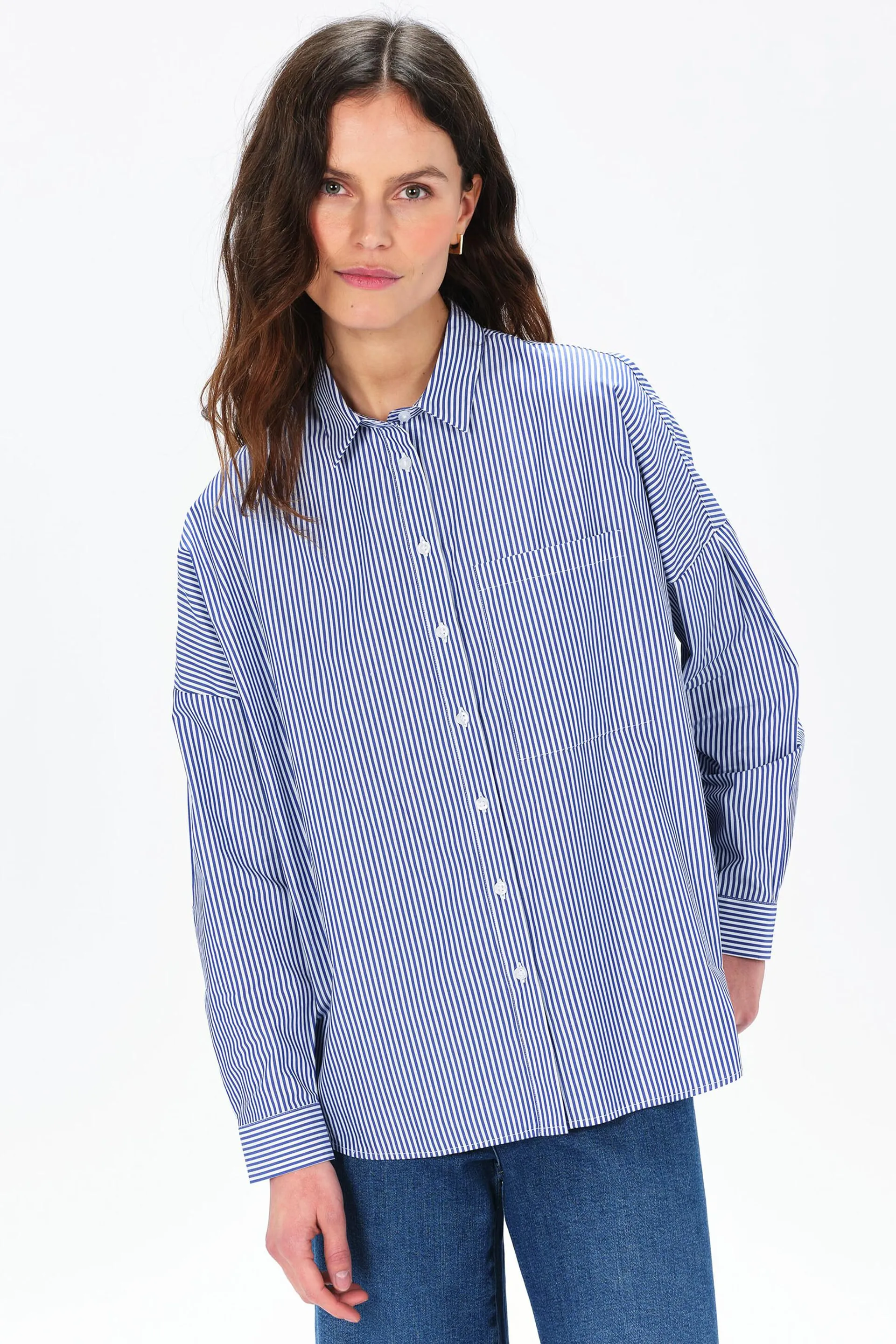 Chemise claudine3 bleu marine femme