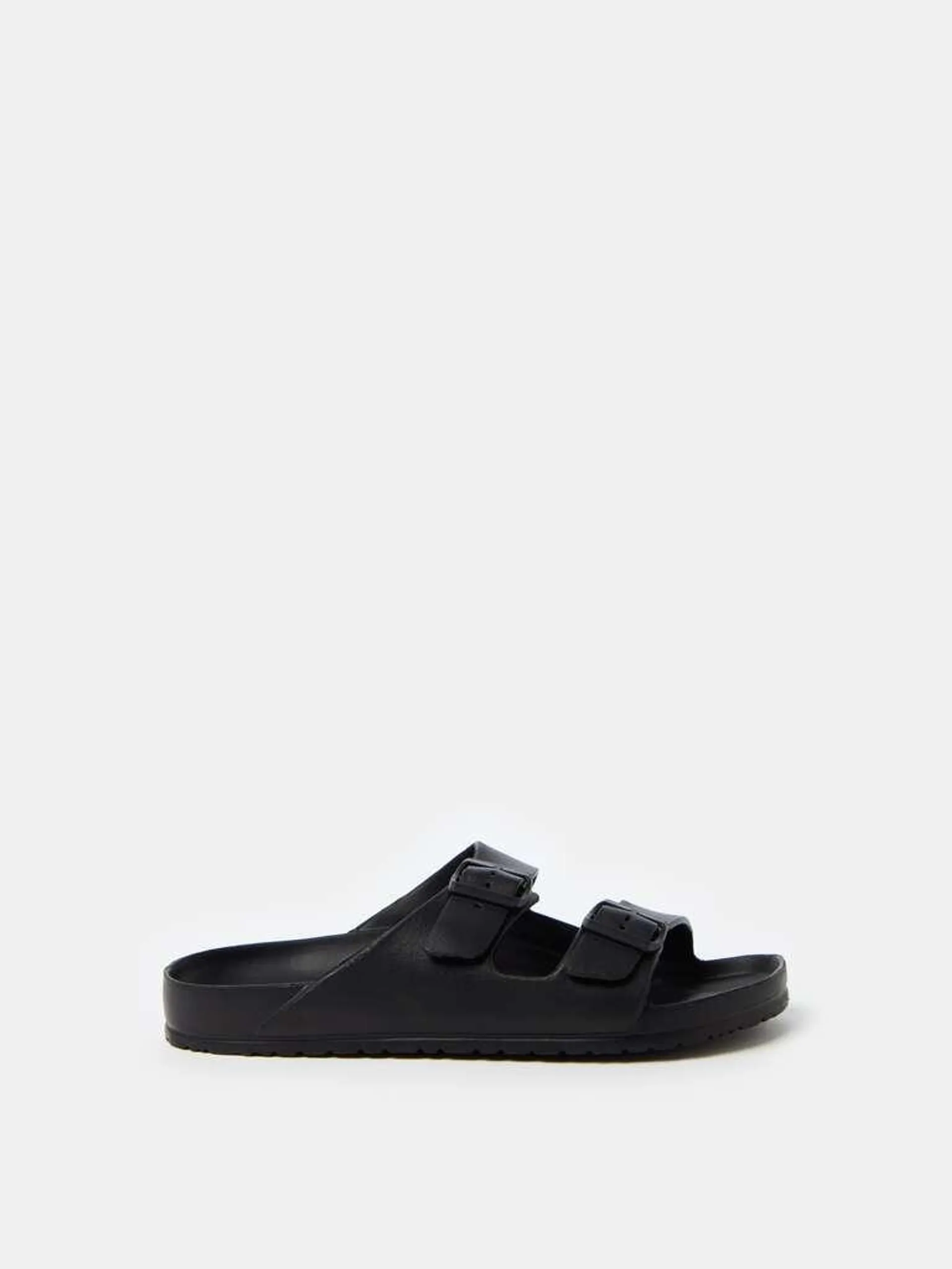 Black Double strap sandals with buckle