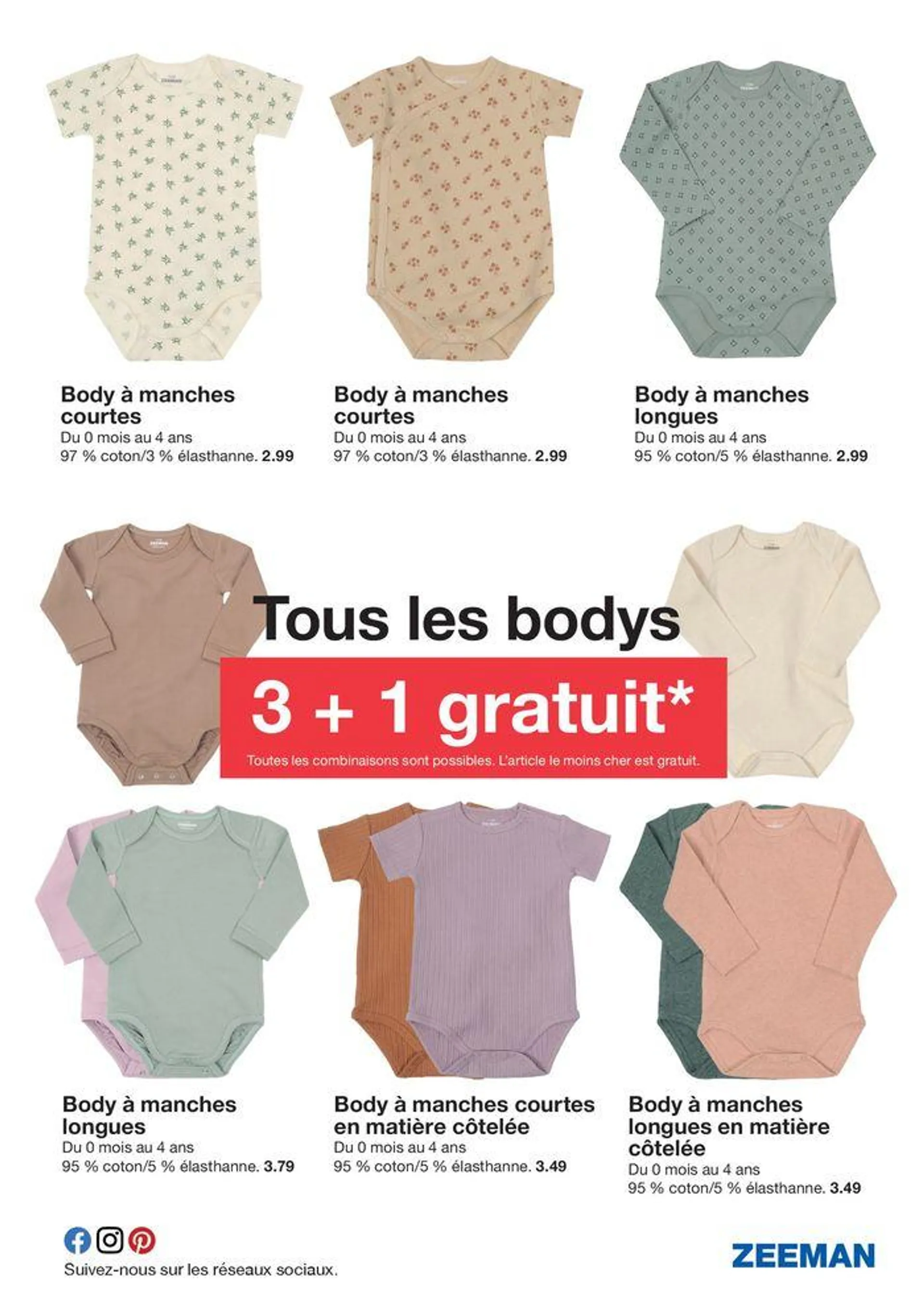 Tous les bodys 3 + 1 gratuit du 22 juillet au 26 juillet 2024 - Catalogue page 7