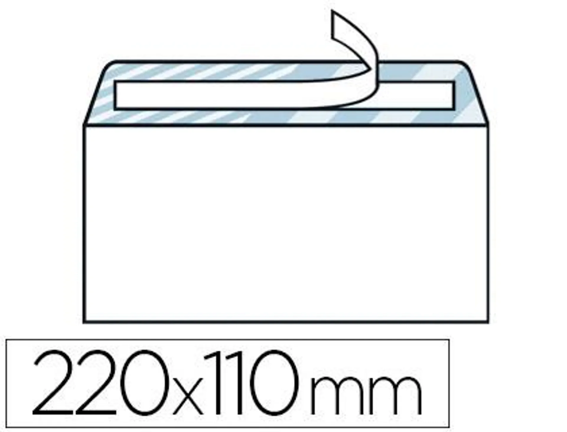 Enveloppe économique dl 110x220mm 80g adhésive coloris blanc boîte 500 unités