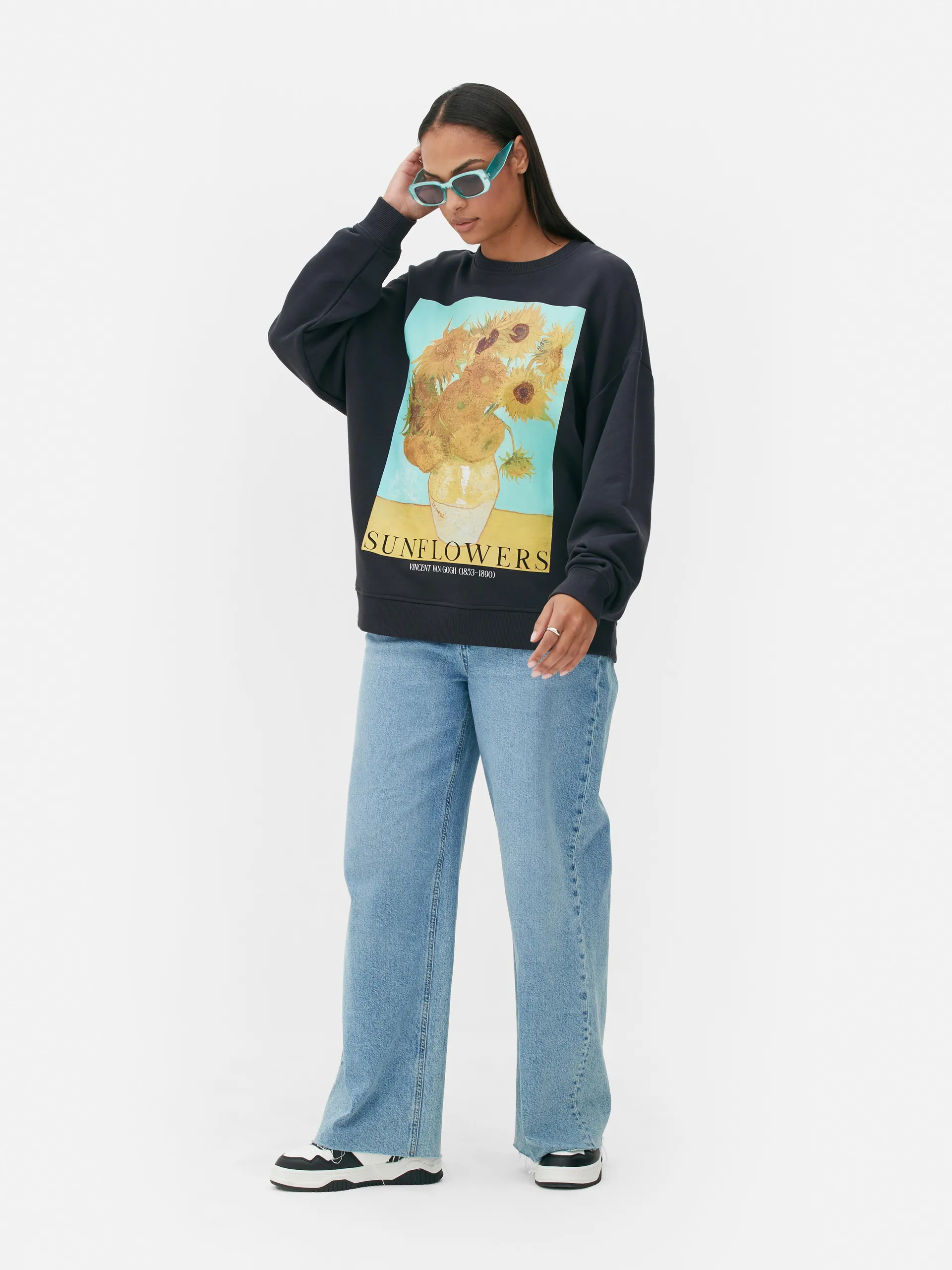 Sweat-shirt oversize Vincent Van Gogh Les Tournesols