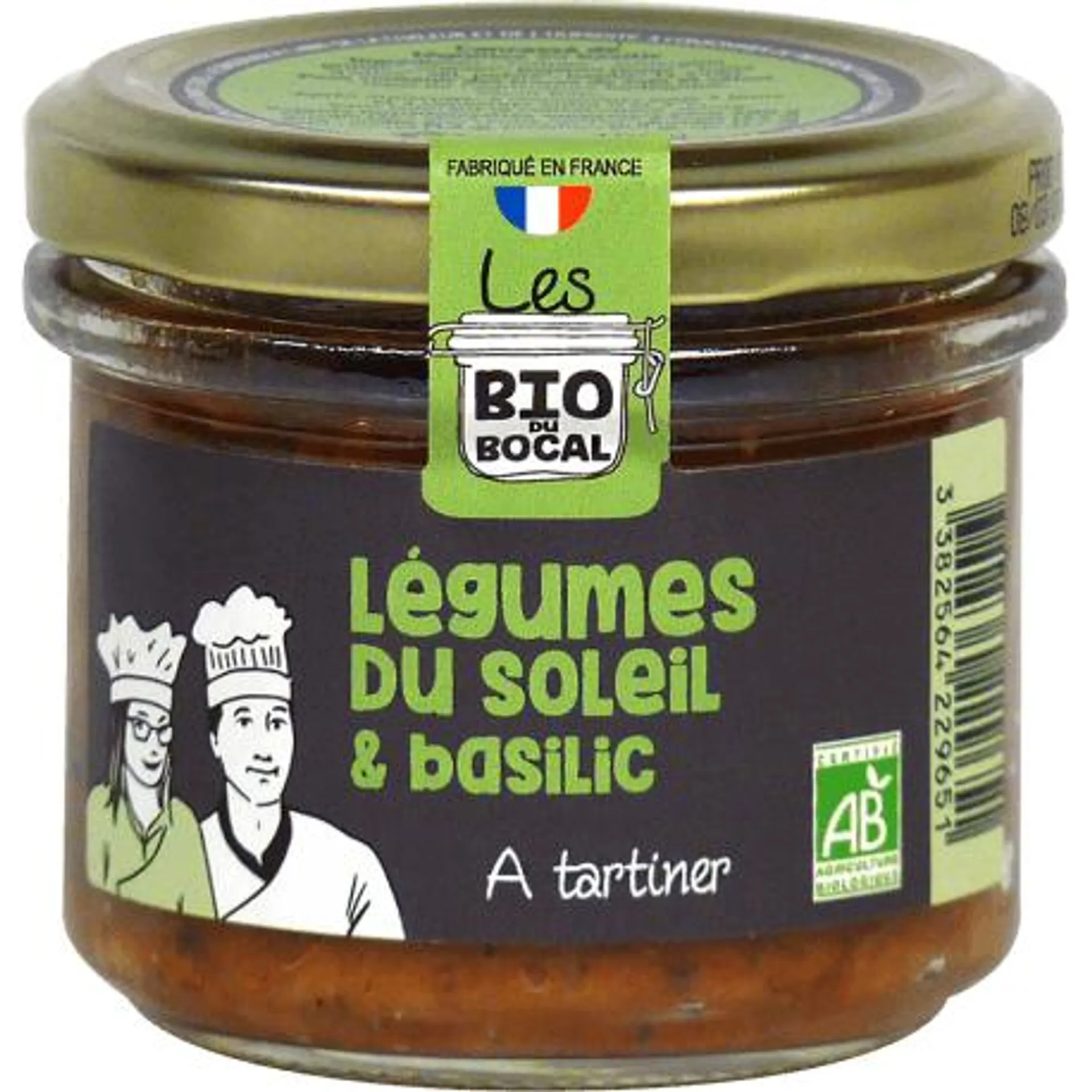 Crème à tartiner, légumes du soleil & basilic 100g