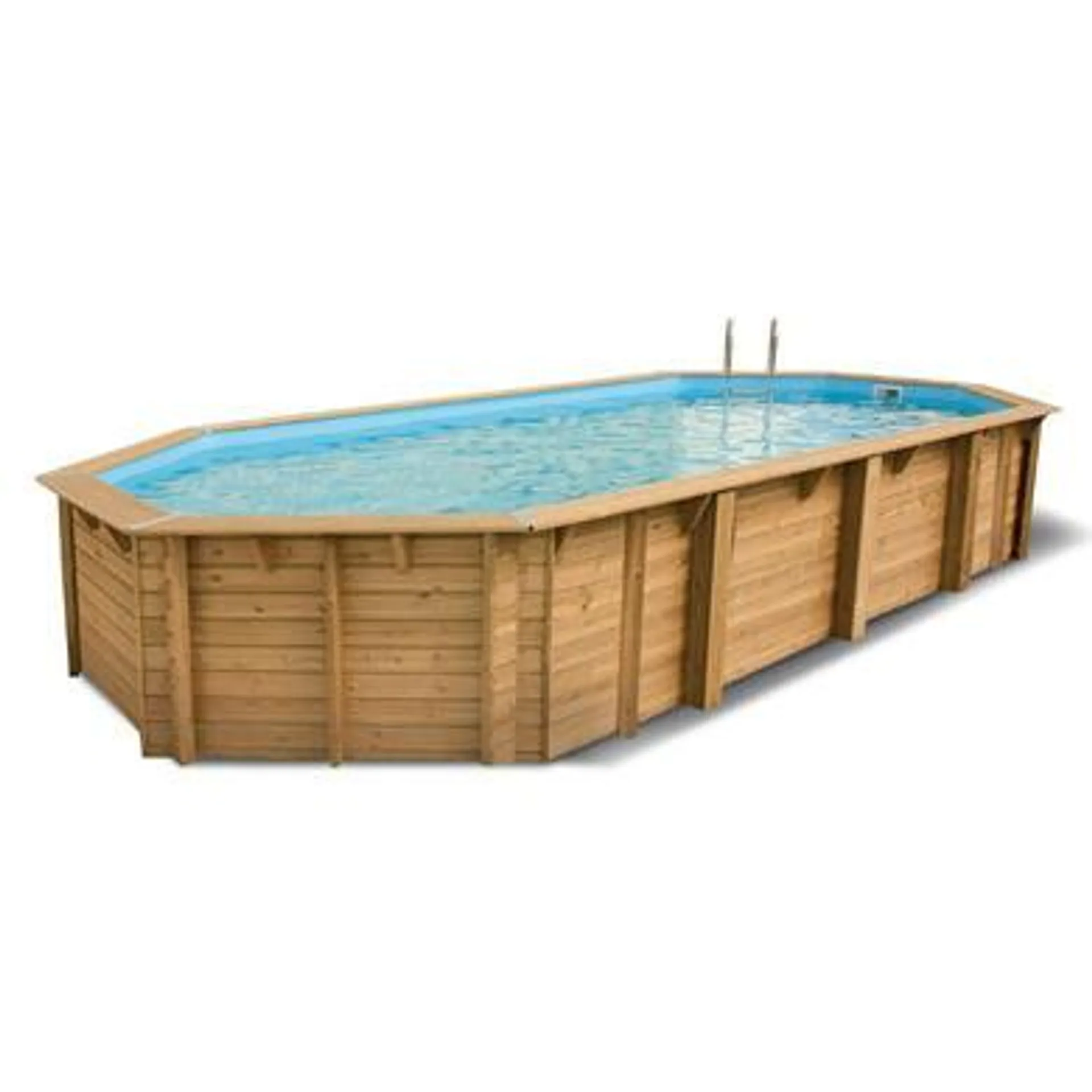 Piscine bois AZURA 7,50 x 4,00 x 1,30 m - liner bleu