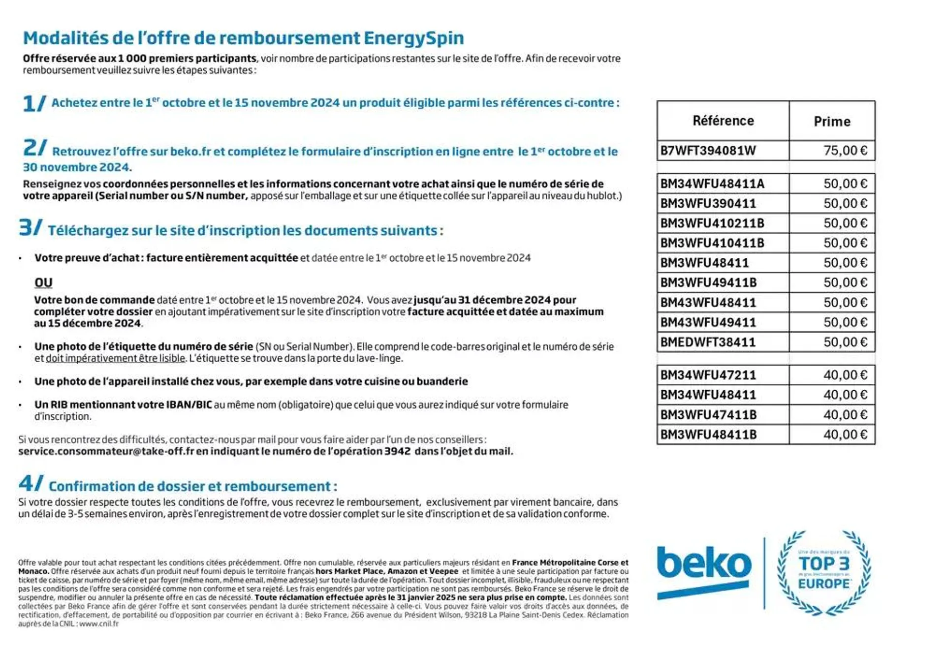 Beko vous rembourse jusqu'à 75€ du 1 octobre au 15 novembre 2024 - Catalogue page 2